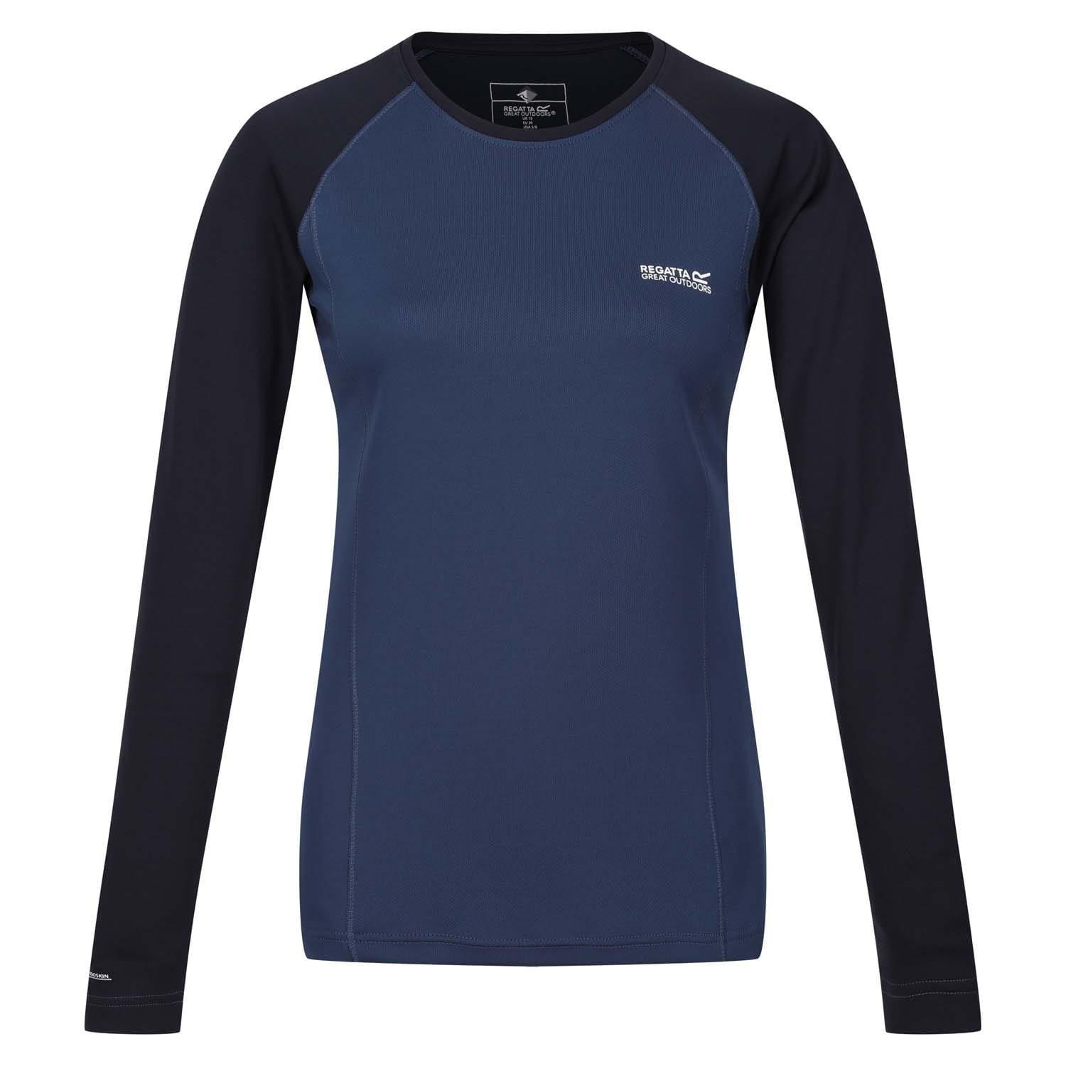 Navy - Regatta - Bampton Wicking Long Sleeve Base Layer Top - 1