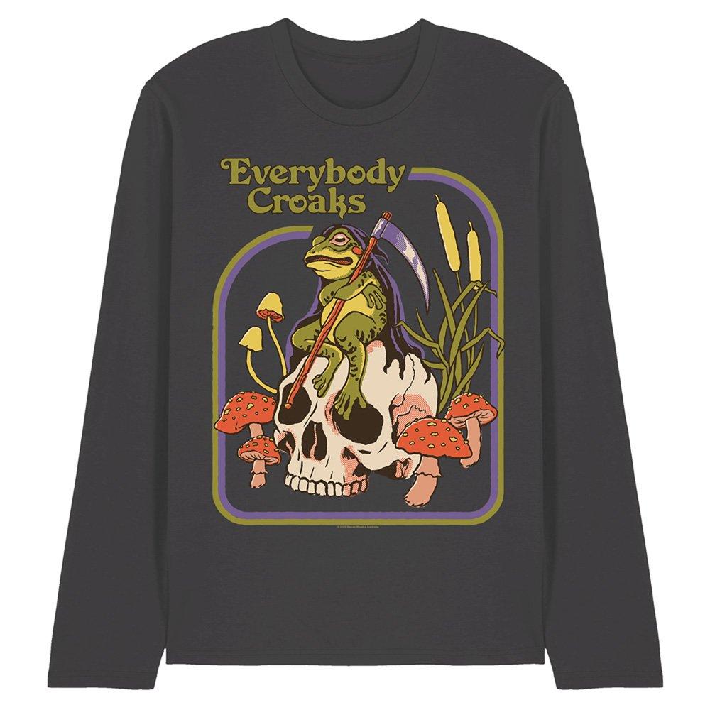 Charcoal - Steven Rhodes - Steven Rhodes Everybody Croaks Long Sleeve T-Shirt - 1