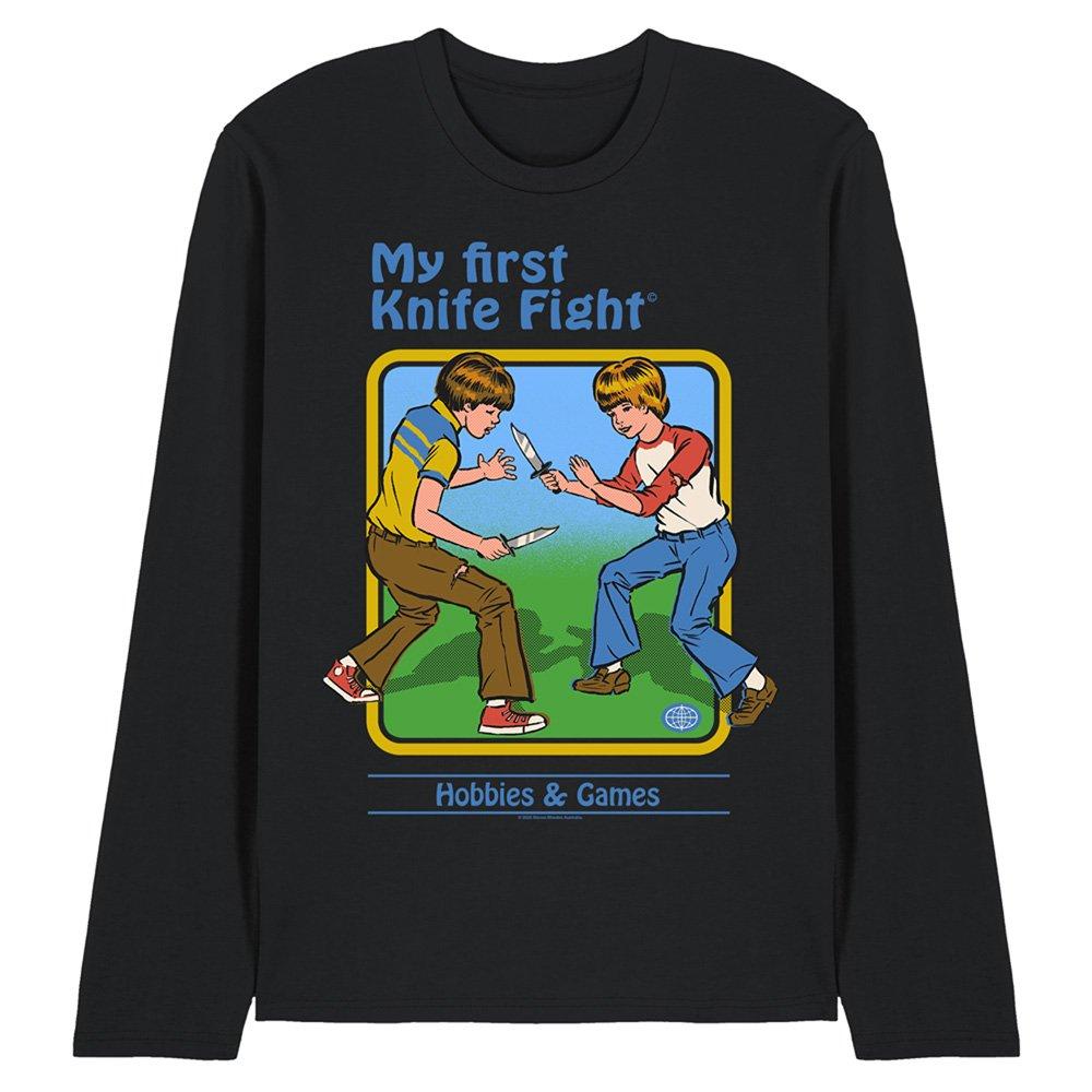 Black - Steven Rhodes - Steven Rhodes My First Knife Fight Long Sleeve T-S - 1