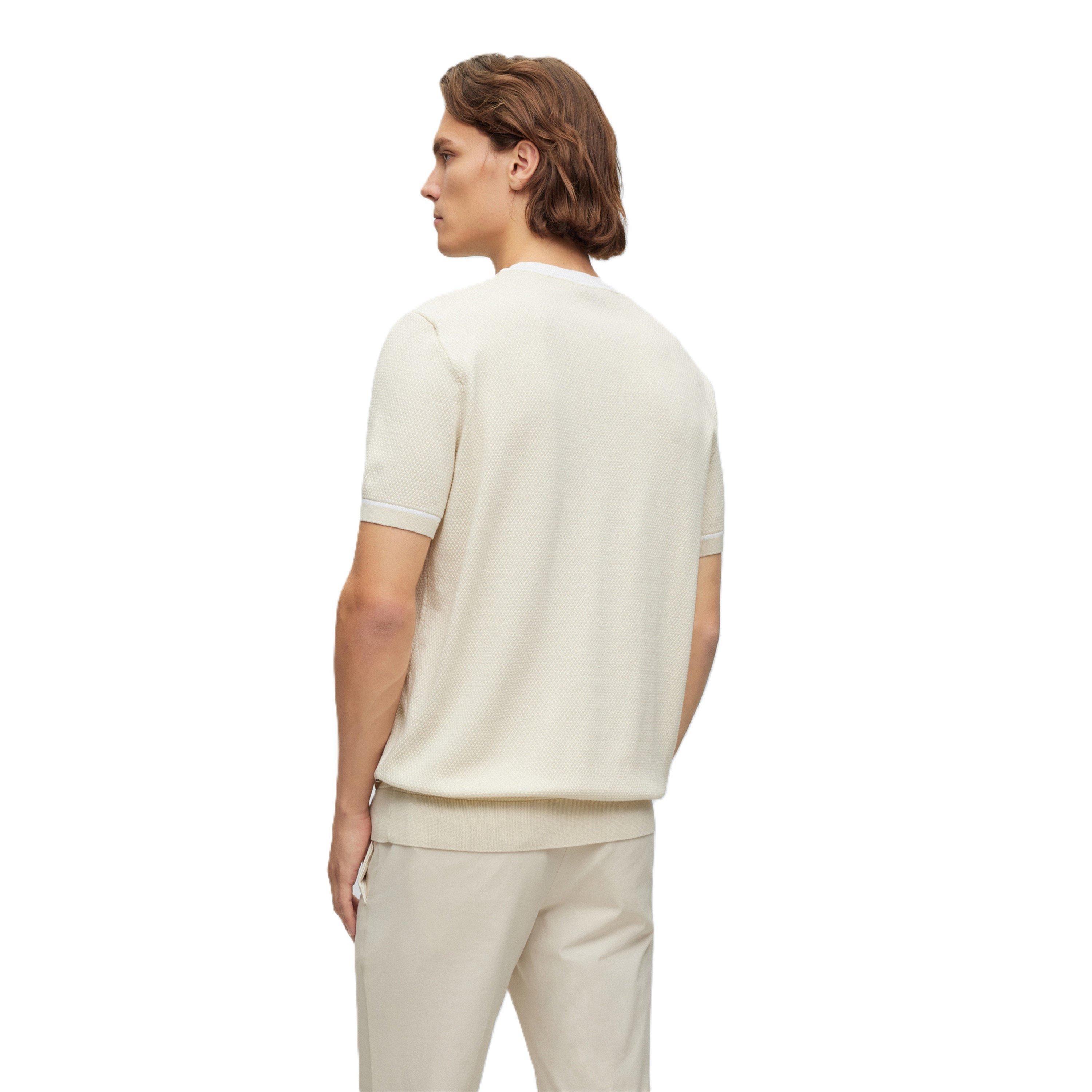 Open White - Boss - Men's Grosso Knitted T-shirt, Soft Cotton - 2