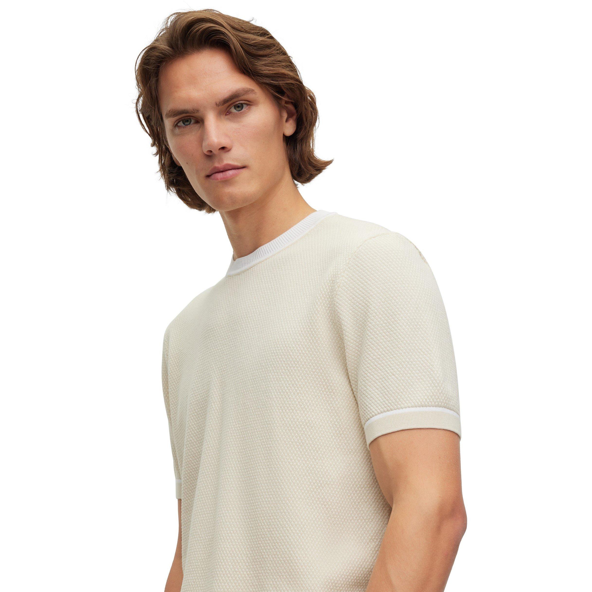 Open White - Boss - Men's Grosso Knitted T-shirt, Soft Cotton - 3