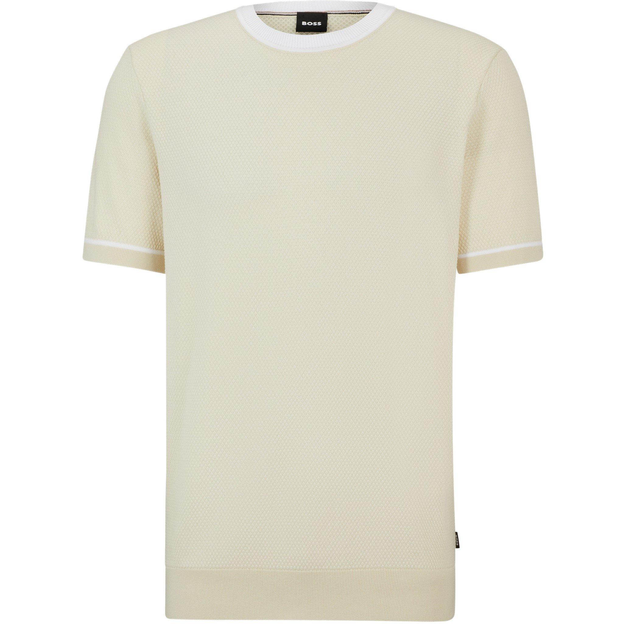 Open White - Boss - Men's Grosso Knitted T-shirt, Soft Cotton - 4