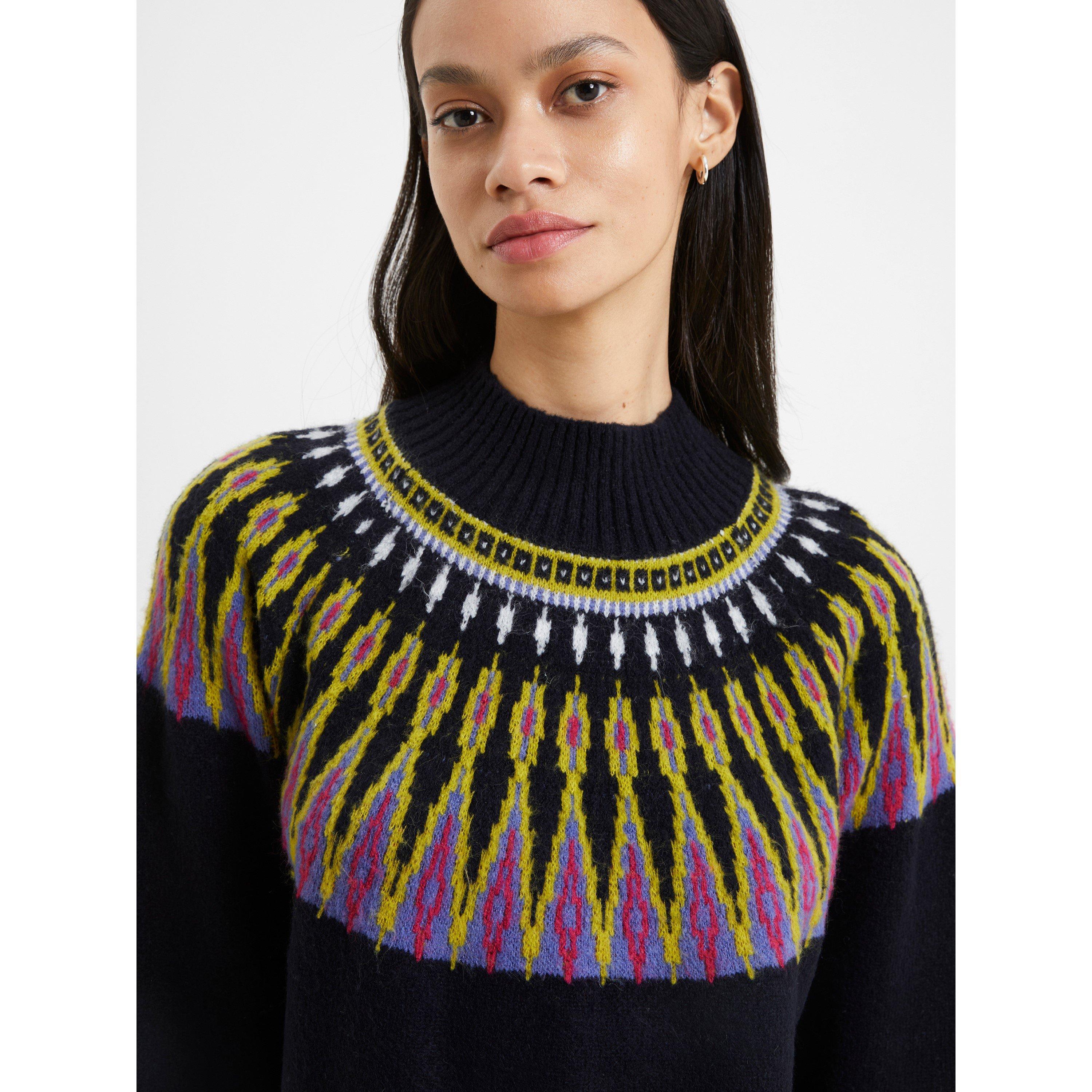 93-Blackout - French Connection - Women's Jolee Fair Isle Crew Neck Jumper - 3
