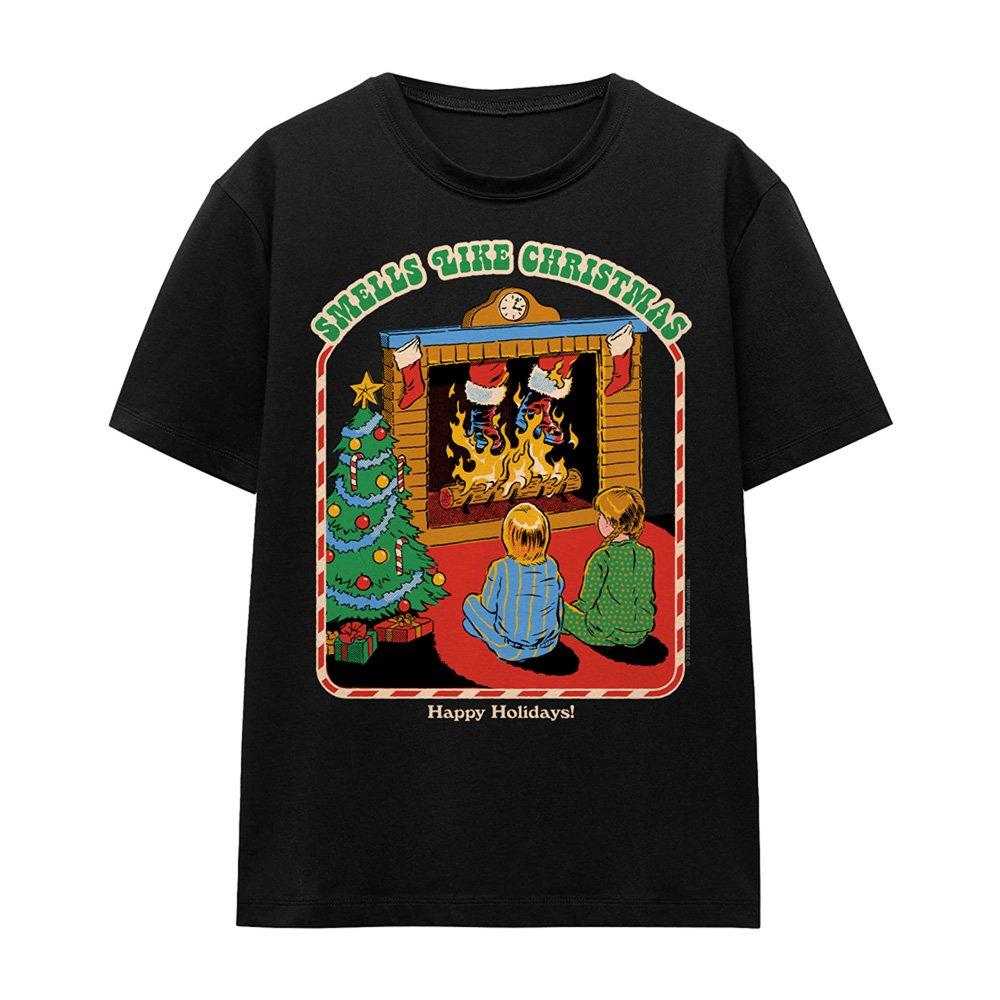 Black - Steven Rhodes - Steven Rhodes Smells Like Christmas T Shirt Black - 4