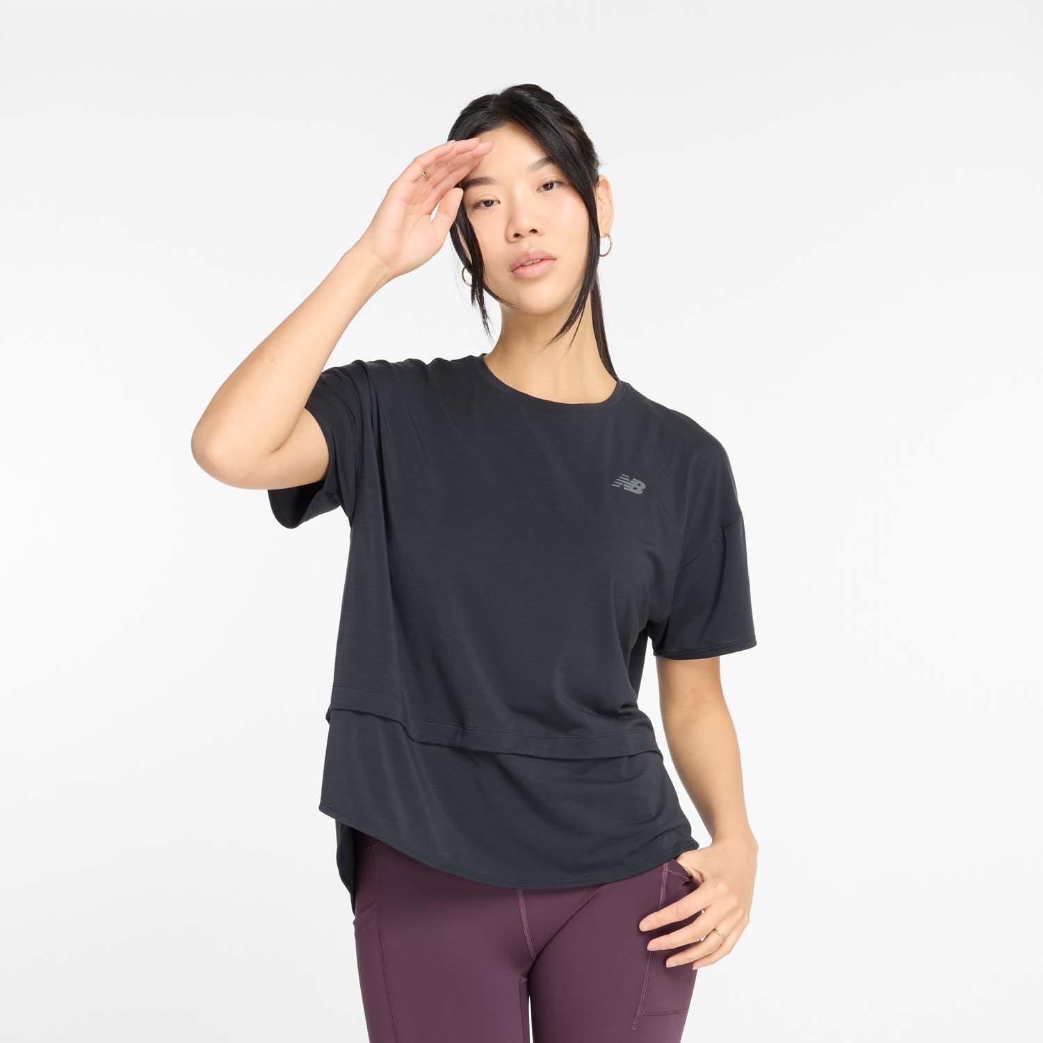 Black - New Balance - Drapey Jersey Oversized T-Shirt - 1