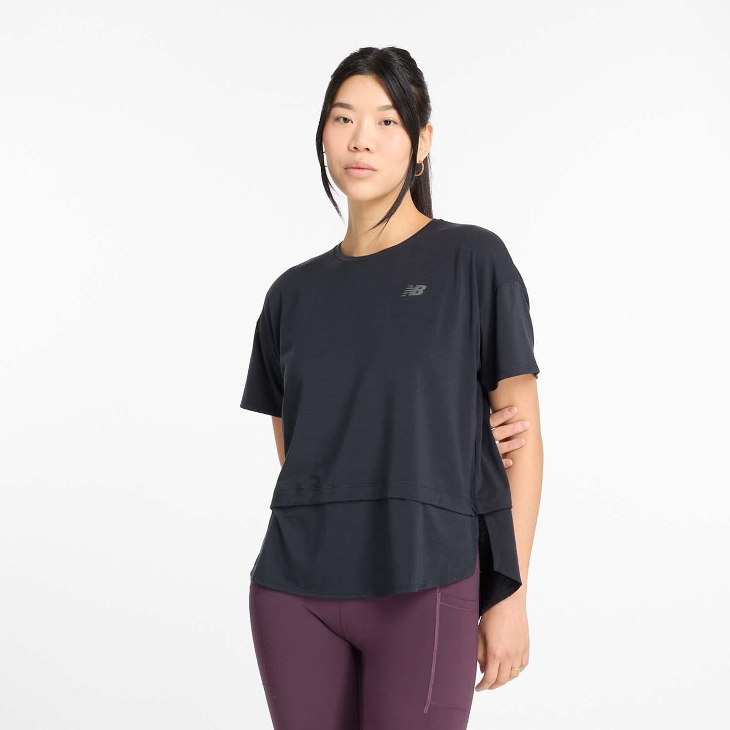 Black - New Balance - Drapey Jersey Oversized T-Shirt - 2