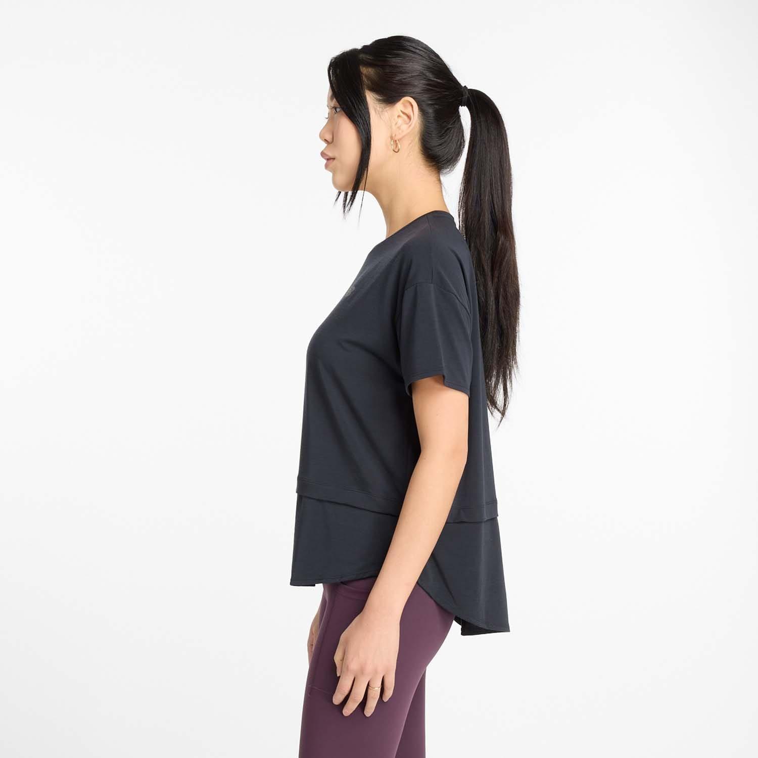 Black - New Balance - Drapey Jersey Oversized T-Shirt - 3