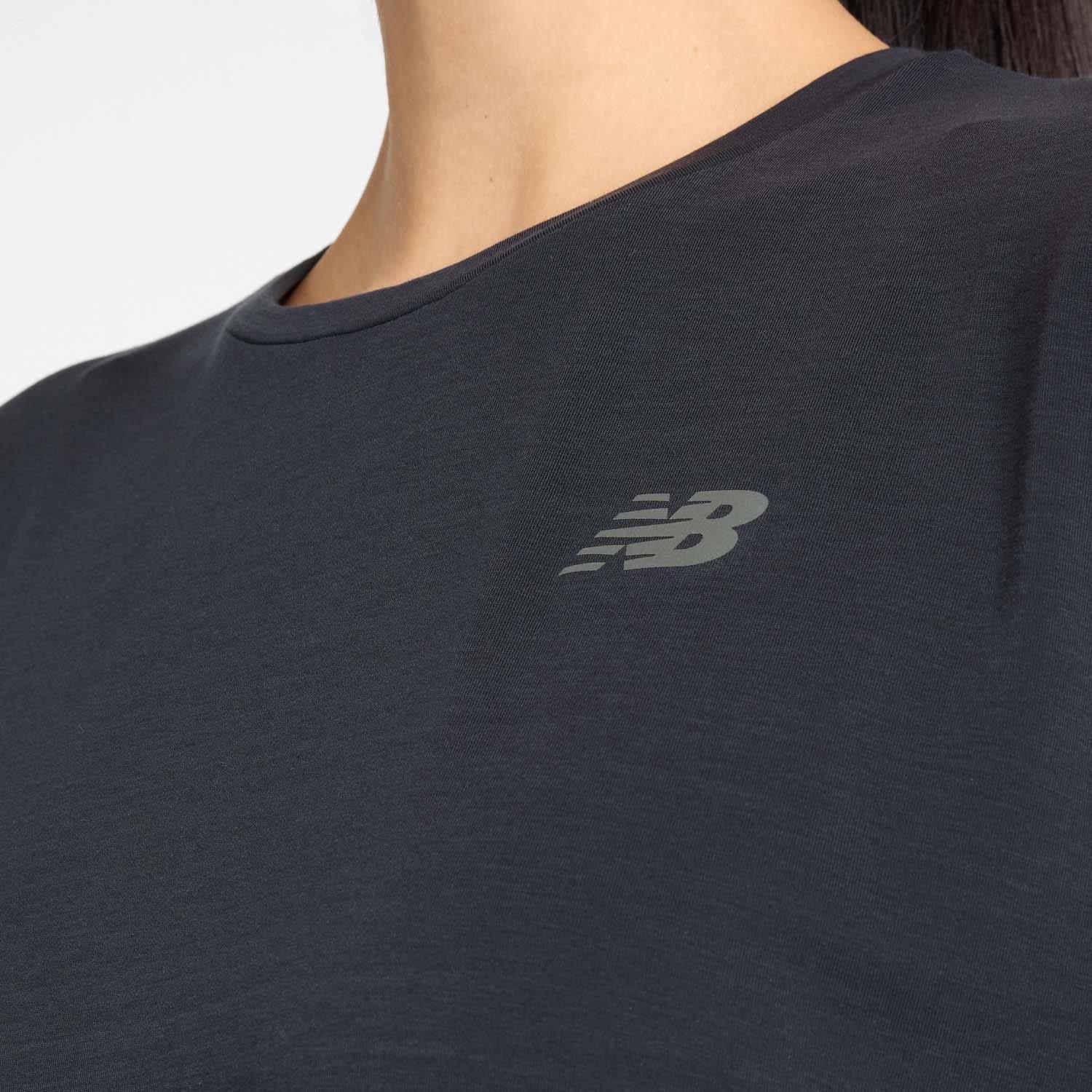 Black - New Balance - Drapey Jersey Oversized T-Shirt - 6