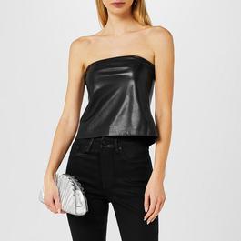 Good American Faux Leather Top