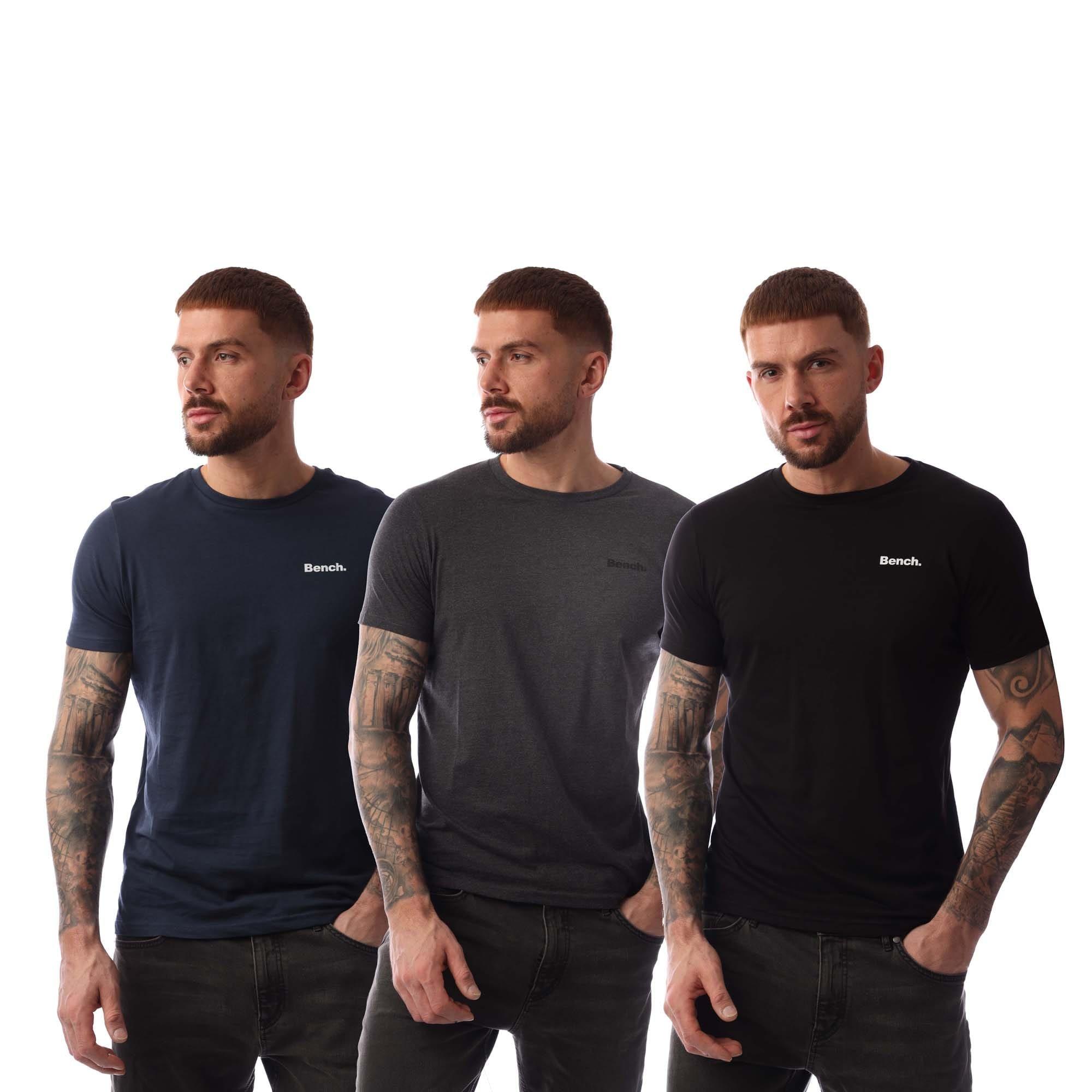 Navy Grey - Bench - Platten 3 Pack T-Shirts - 1