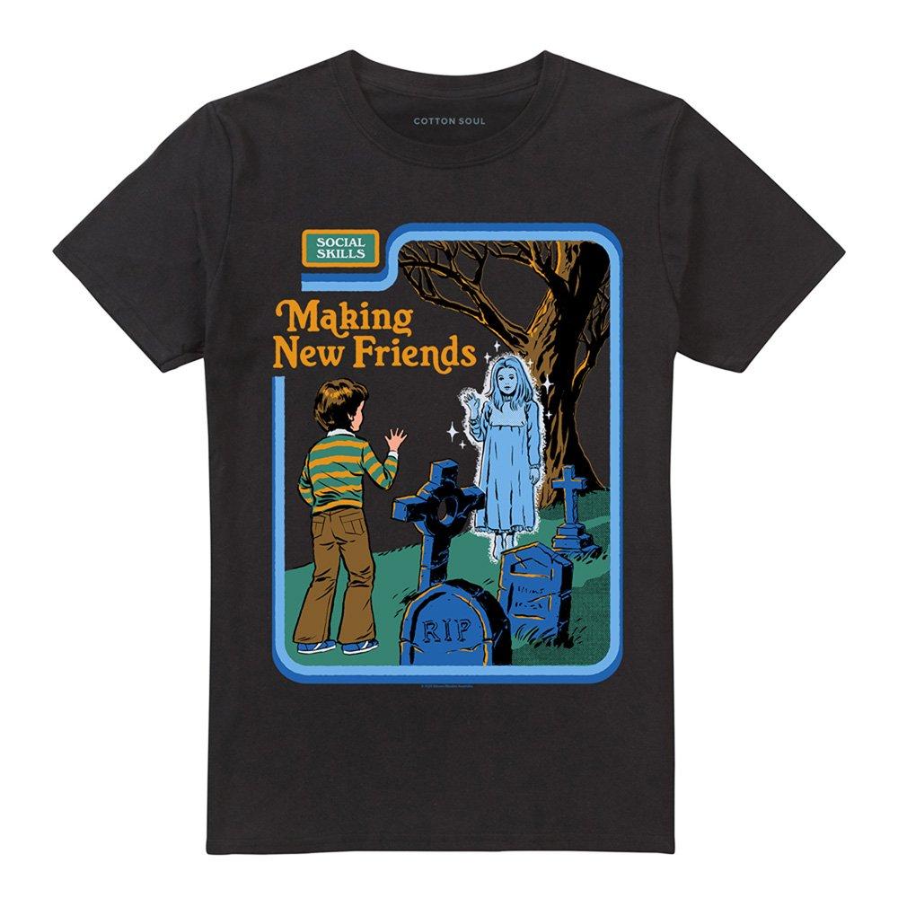 Black - Steven Rhodes - Steven Rhodes Making New Friends T-Shirt Black - 4