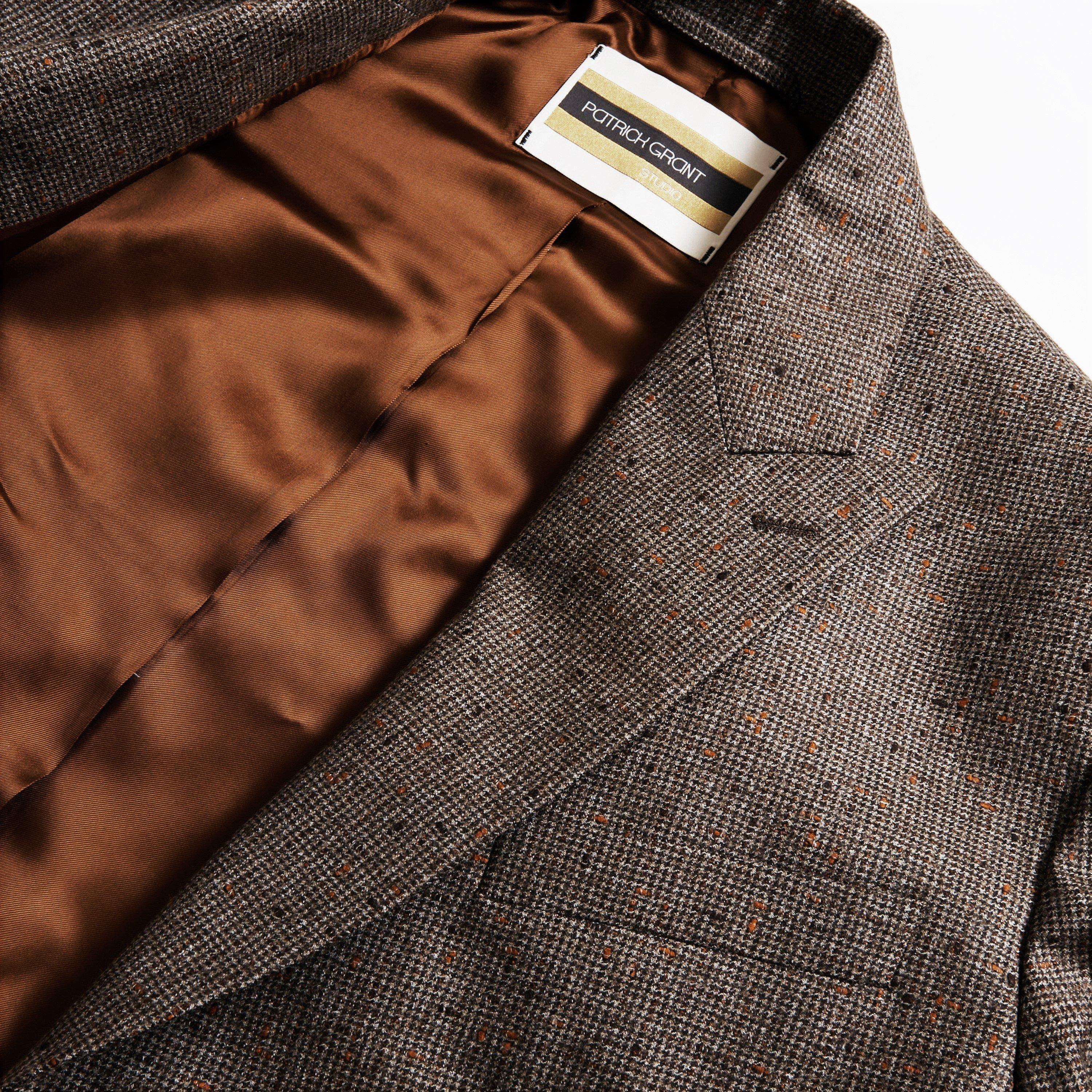 Brown - Patrick Grant Studio - Men's Nutter Donegal Wool Tailored Fit Formal Jacket - 6