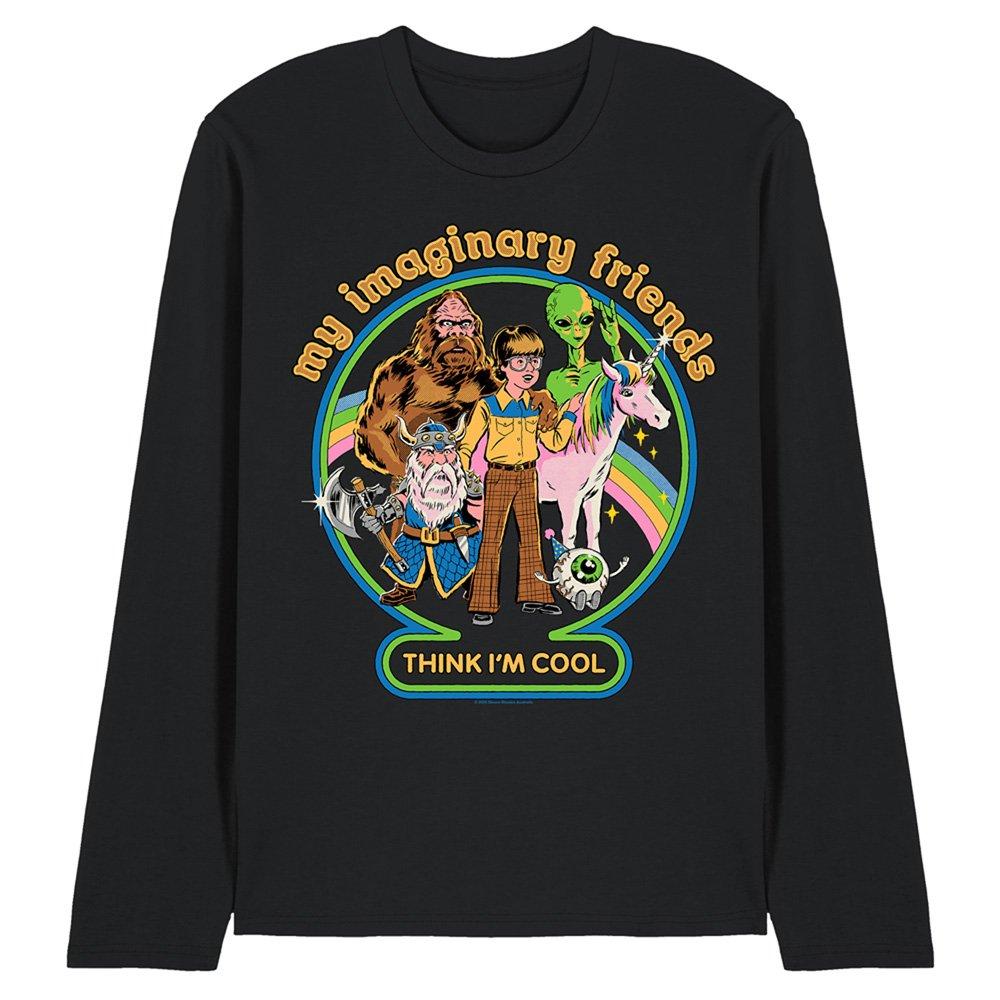 Black - Steven Rhodes - Steven Rhodes My Imaginary Friends Long Sleeve T-S - 1