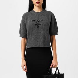 Prada Fine Knit Logo Sweatshirt
