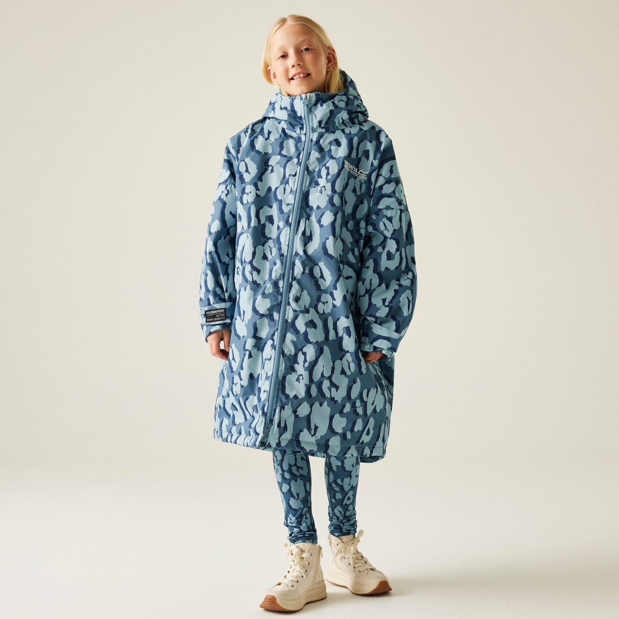 Blue - Regatta - Unisex Kids Waterproof Fleece Lined Changing Robe - 1