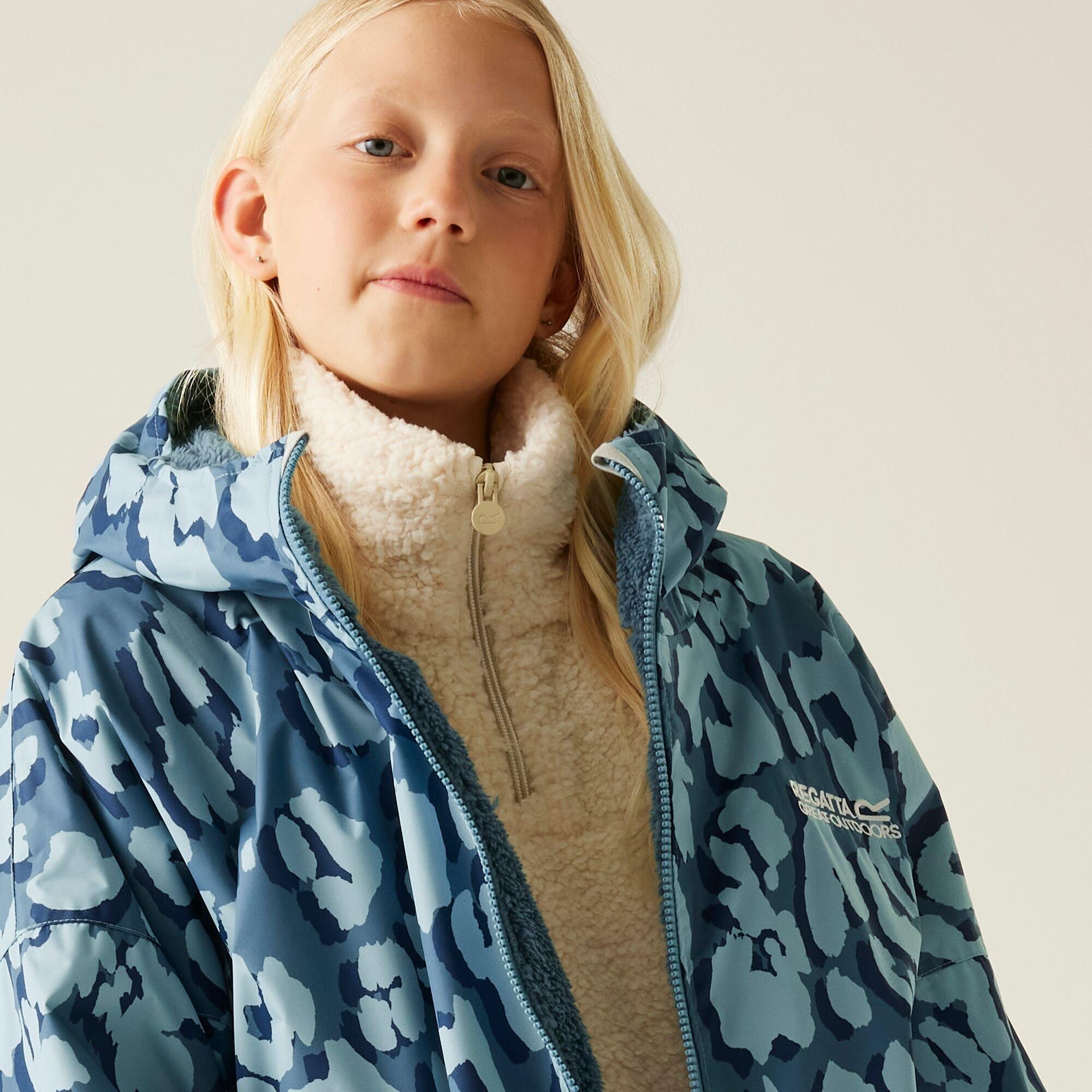 Blue - Regatta - Unisex Kids Waterproof Fleece Lined Changing Robe - 3