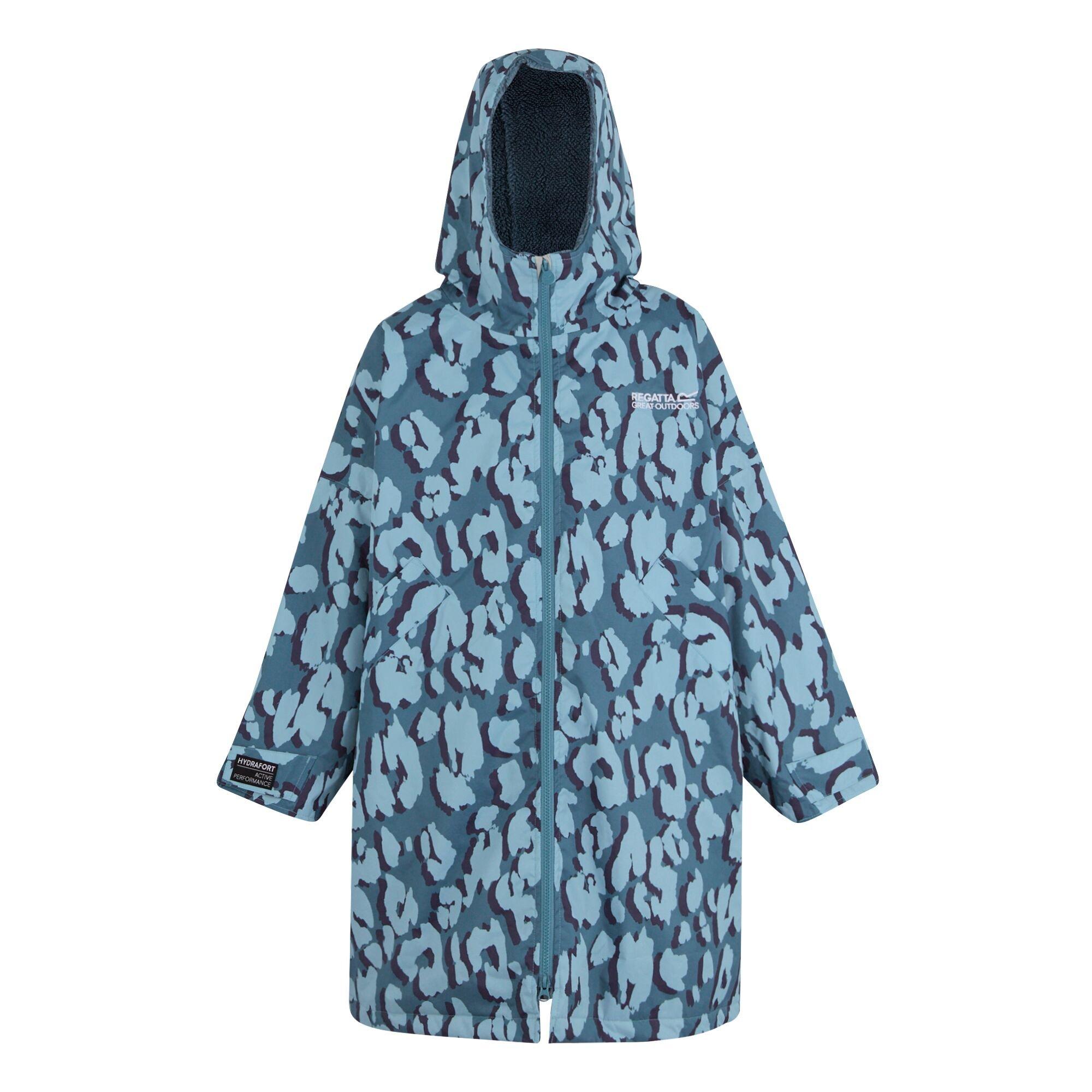 Blue - Regatta - Unisex Kids Waterproof Fleece Lined Changing Robe - 8