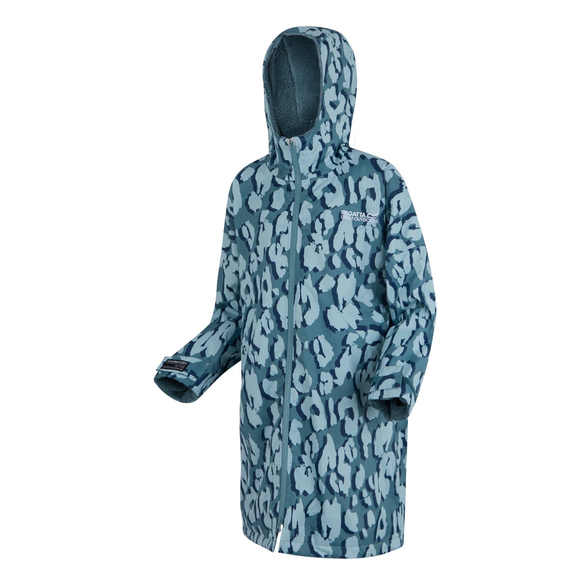 Blue - Regatta - Unisex Kids Waterproof Fleece Lined Changing Robe - 10