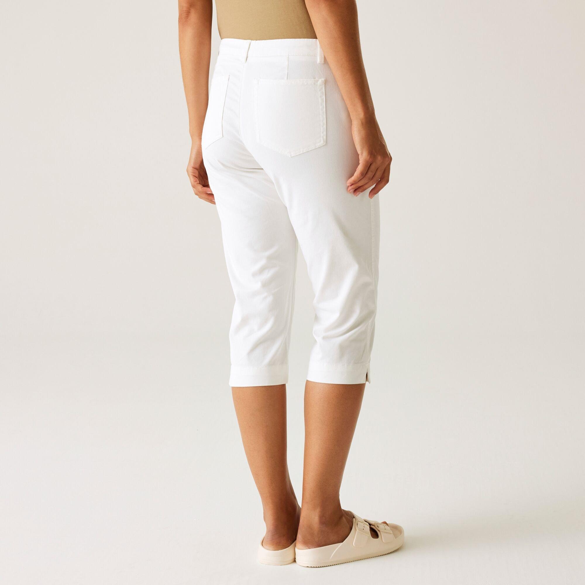 White - Regatta - Women's Bayletta Capri Coolweave Cotton Woven Tracksuit Shorts - 2