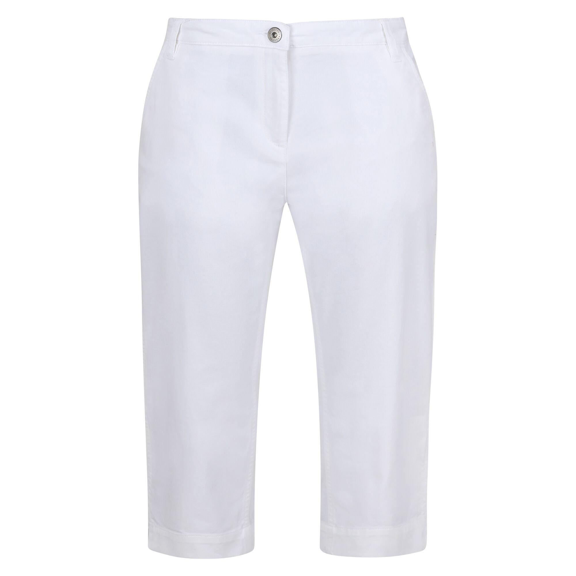 White - Regatta - Women's Bayletta Capri Coolweave Cotton Woven Tracksuit Shorts - 5