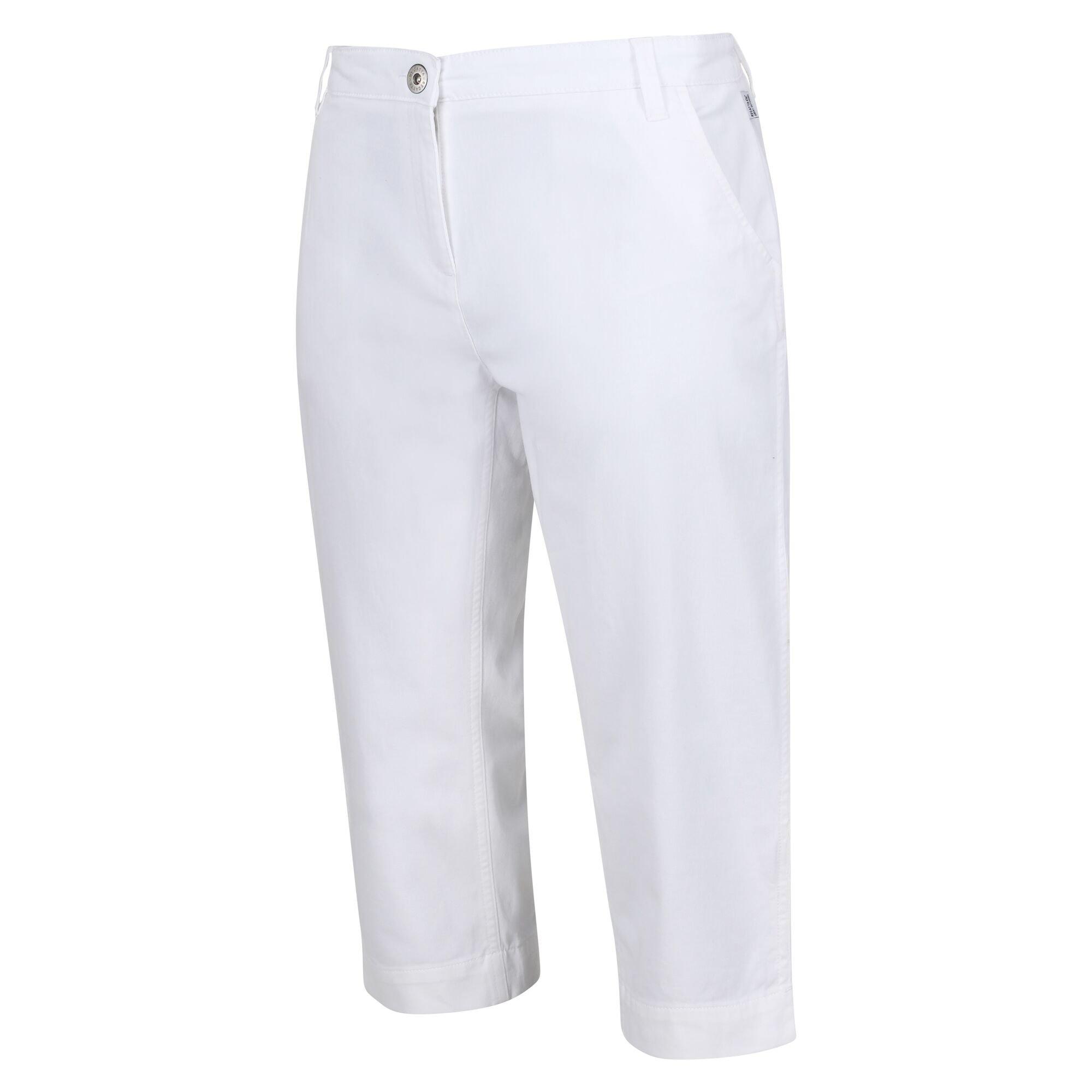 White - Regatta - Women's Bayletta Capri Coolweave Cotton Woven Tracksuit Shorts - 7