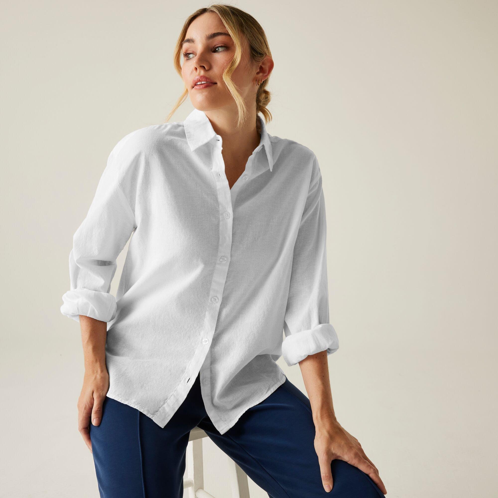 White - Regatta - Women's Primevere II Long-Sleeve Plain Shirt - 3