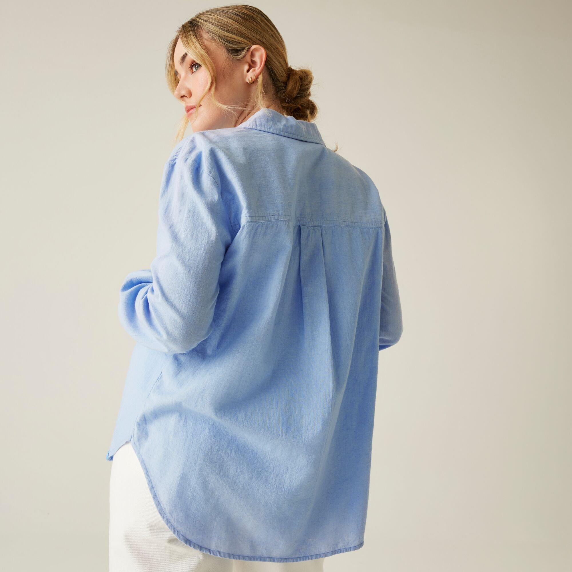 Chambray Blue - Regatta - Women's Primevere II Long-Sleeve Plain Shirt - 2