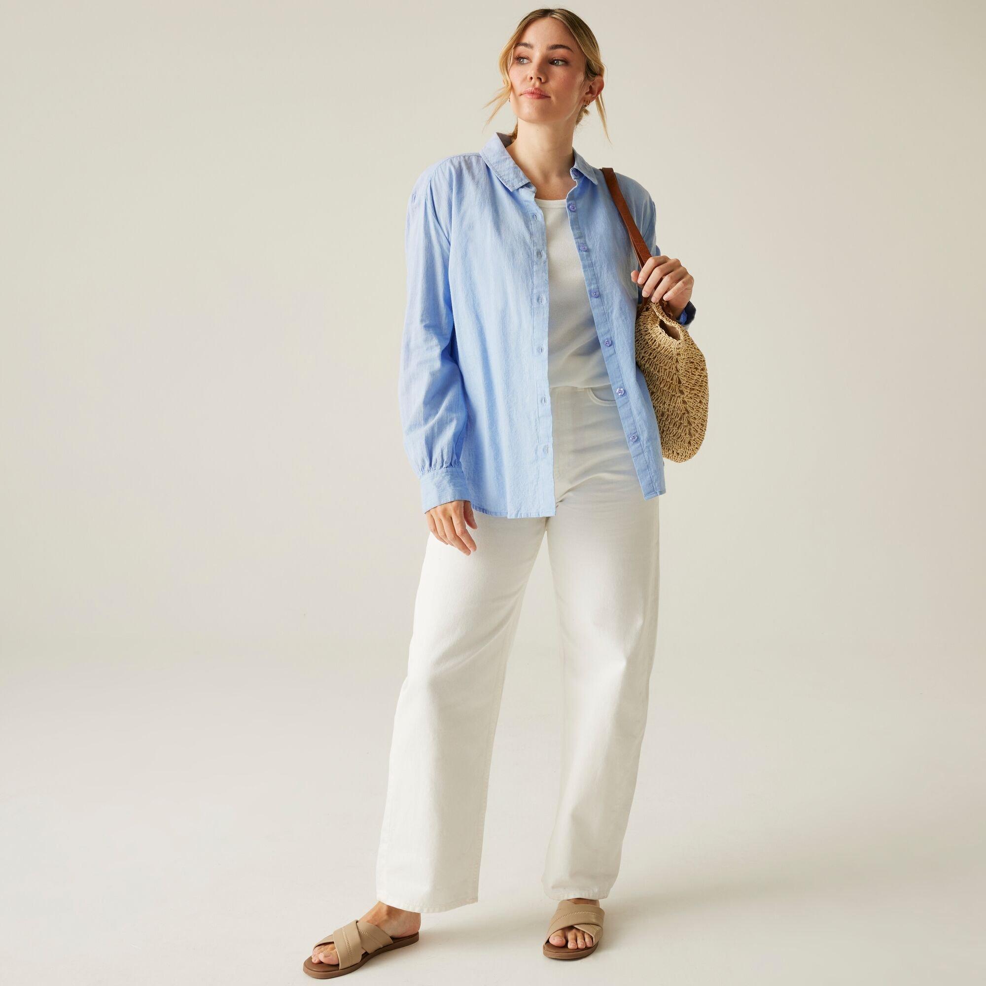 Chambray Blue - Regatta - Women's Primevere II Long-Sleeve Plain Shirt - 3