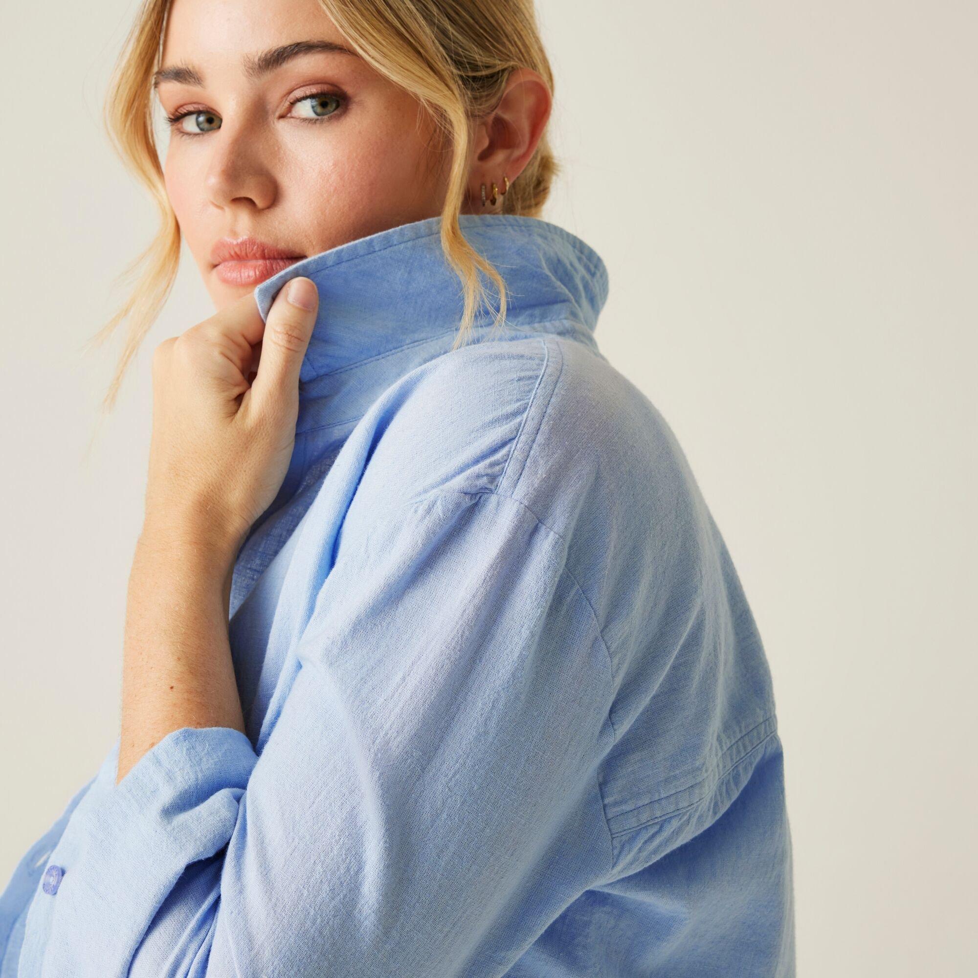 Chambray Blue - Regatta - Women's Primevere II Long-Sleeve Plain Shirt - 4