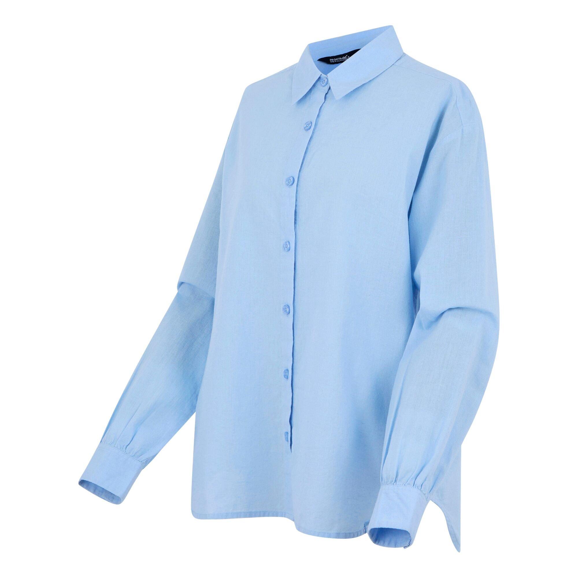Chambray Blue - Regatta - Women's Primevere II Long-Sleeve Plain Shirt - 7