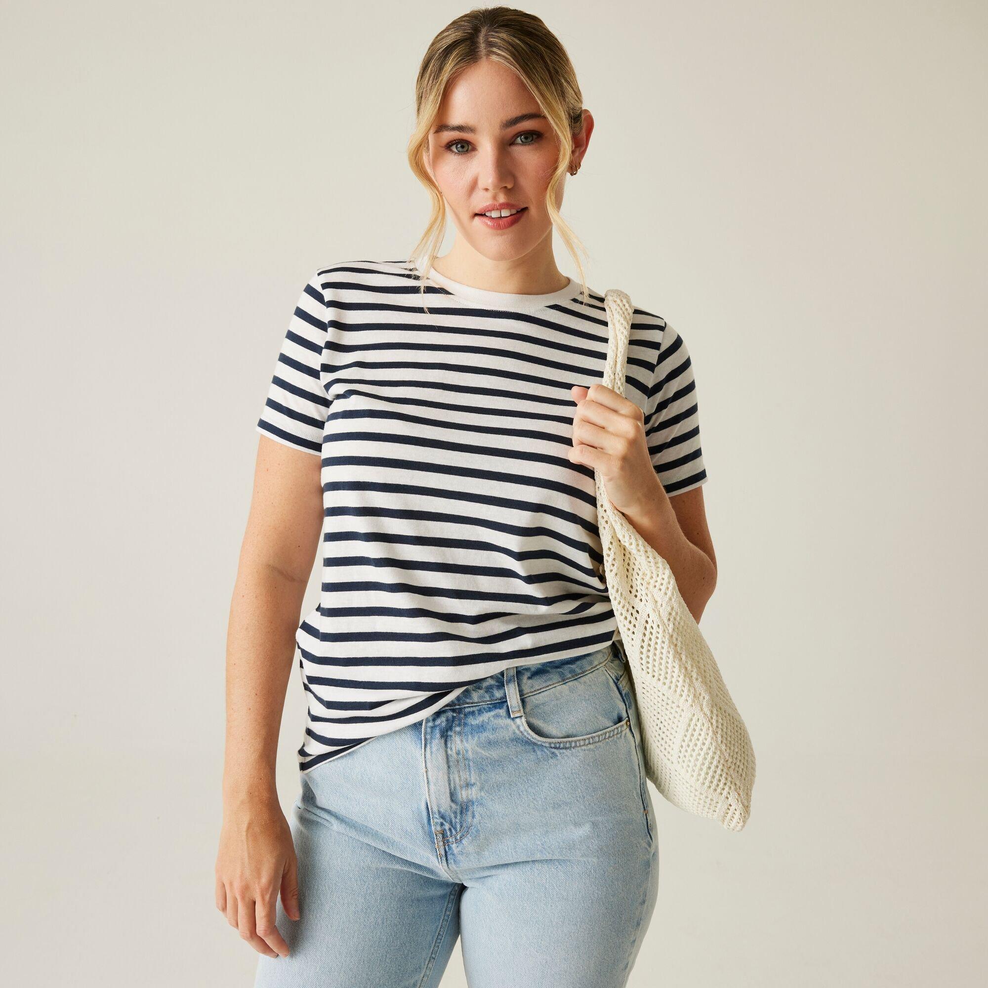 White/Navy Stri - Regatta - Womens Bayletta Short-Sleeved T-Shirt - 3