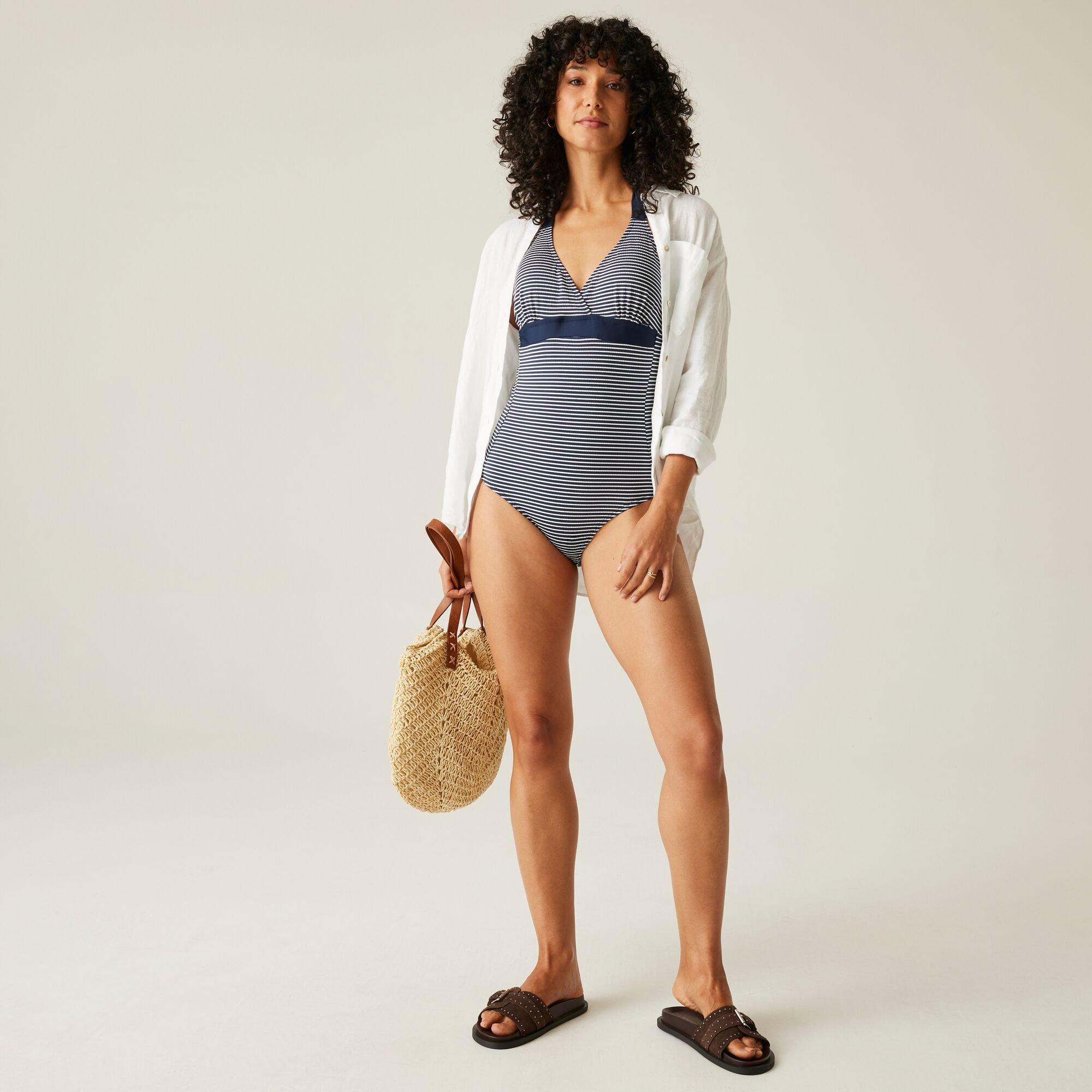 Navy/White Seer - Regatta - Womens Flavia II Tummy Controlled Swim Costume - 1