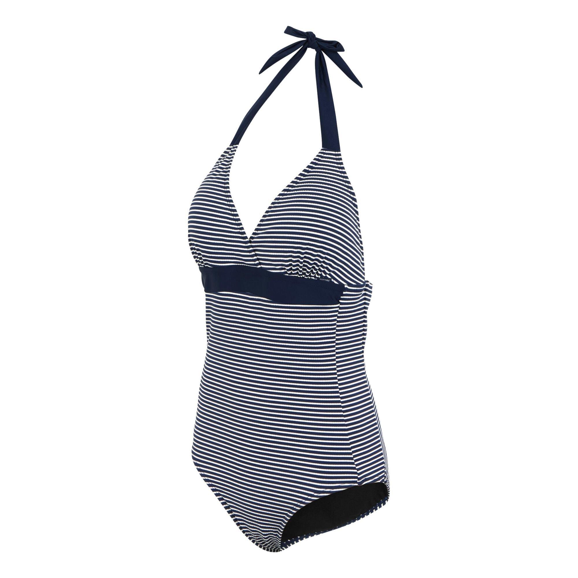 Navy/White Seer - Regatta - Womens Flavia II Tummy Controlled Swim Costume - 8
