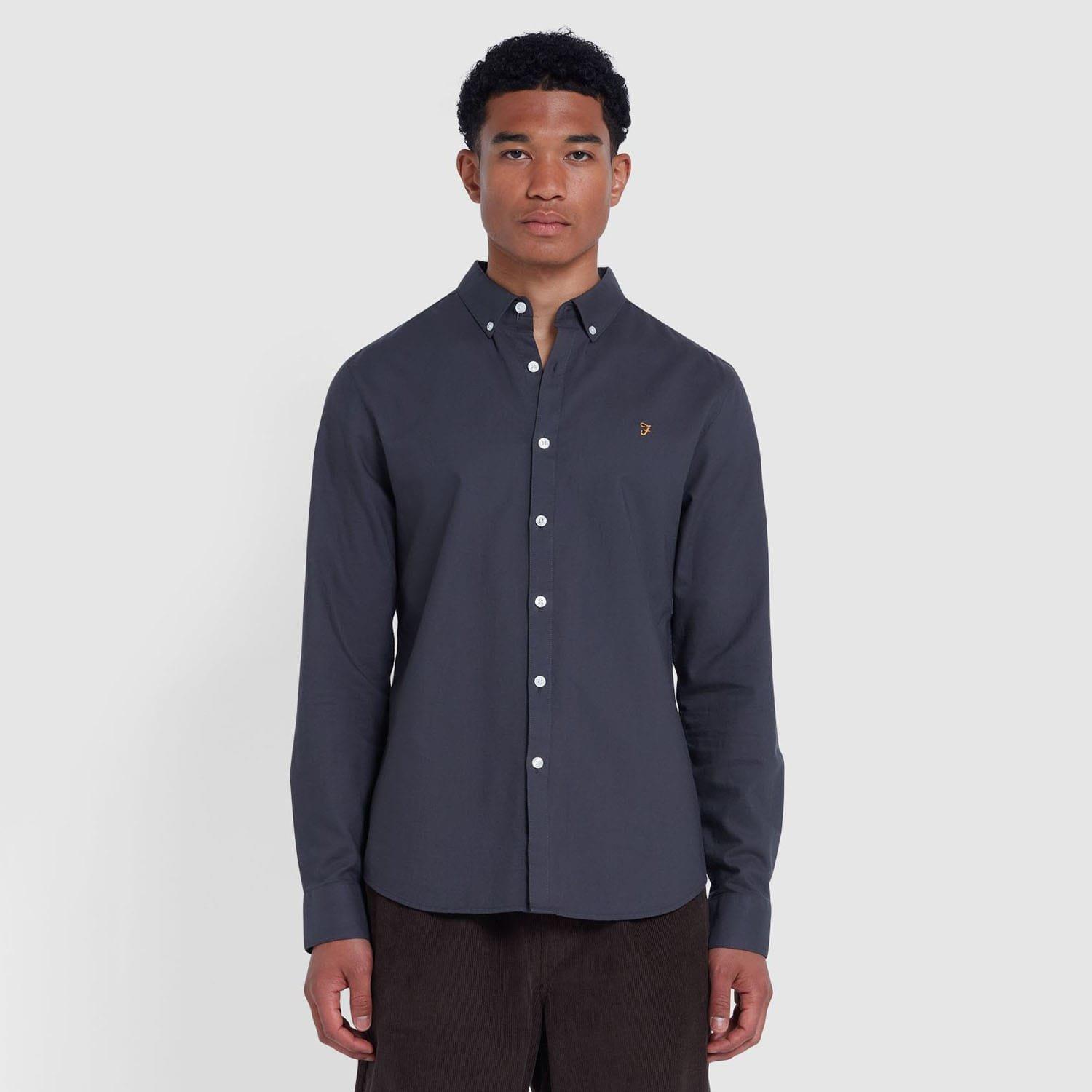 Charcoal - Farah - Brewer Slim-Fit Shirt - 1