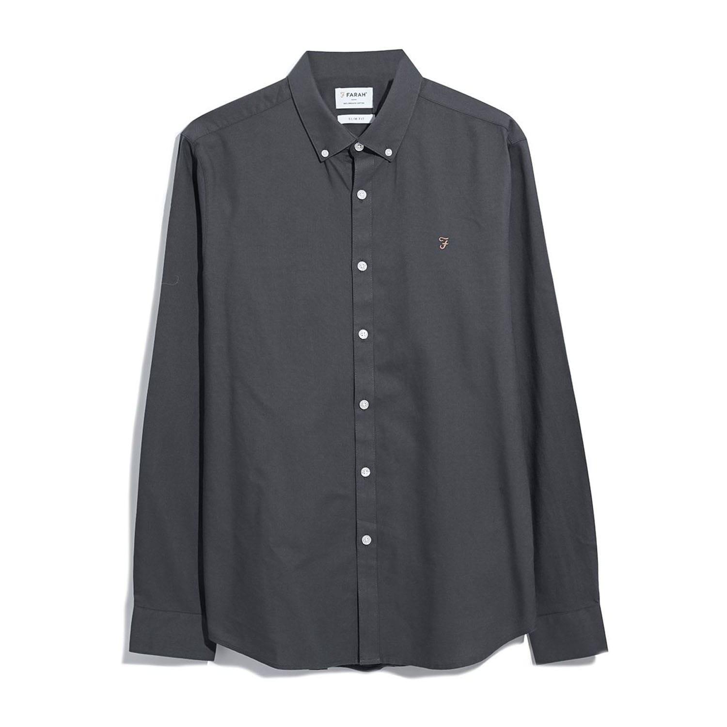 Charcoal - Farah - Brewer Slim-Fit Shirt - 3
