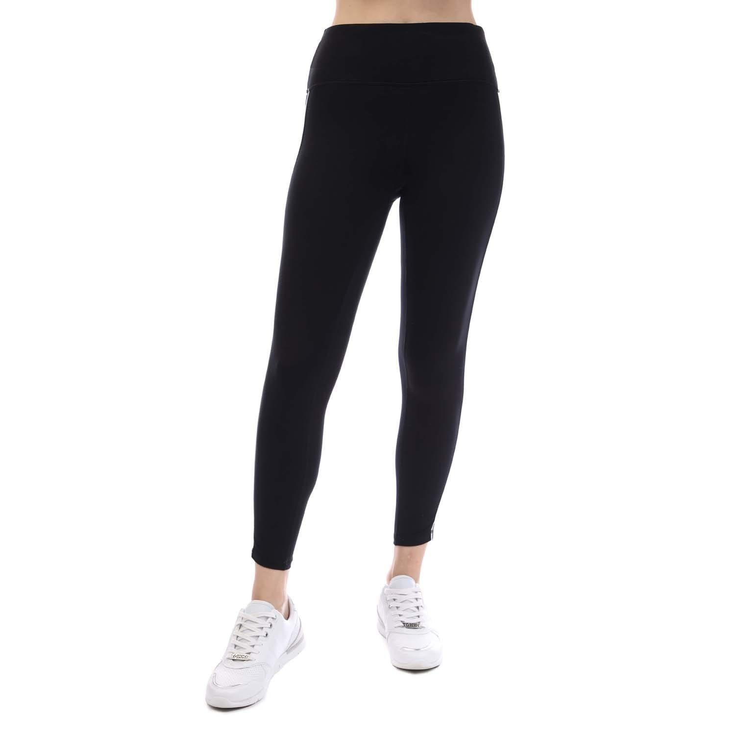 Black - DKNY - Two Tone Logo High waist Slim-Fit Legging - 1
