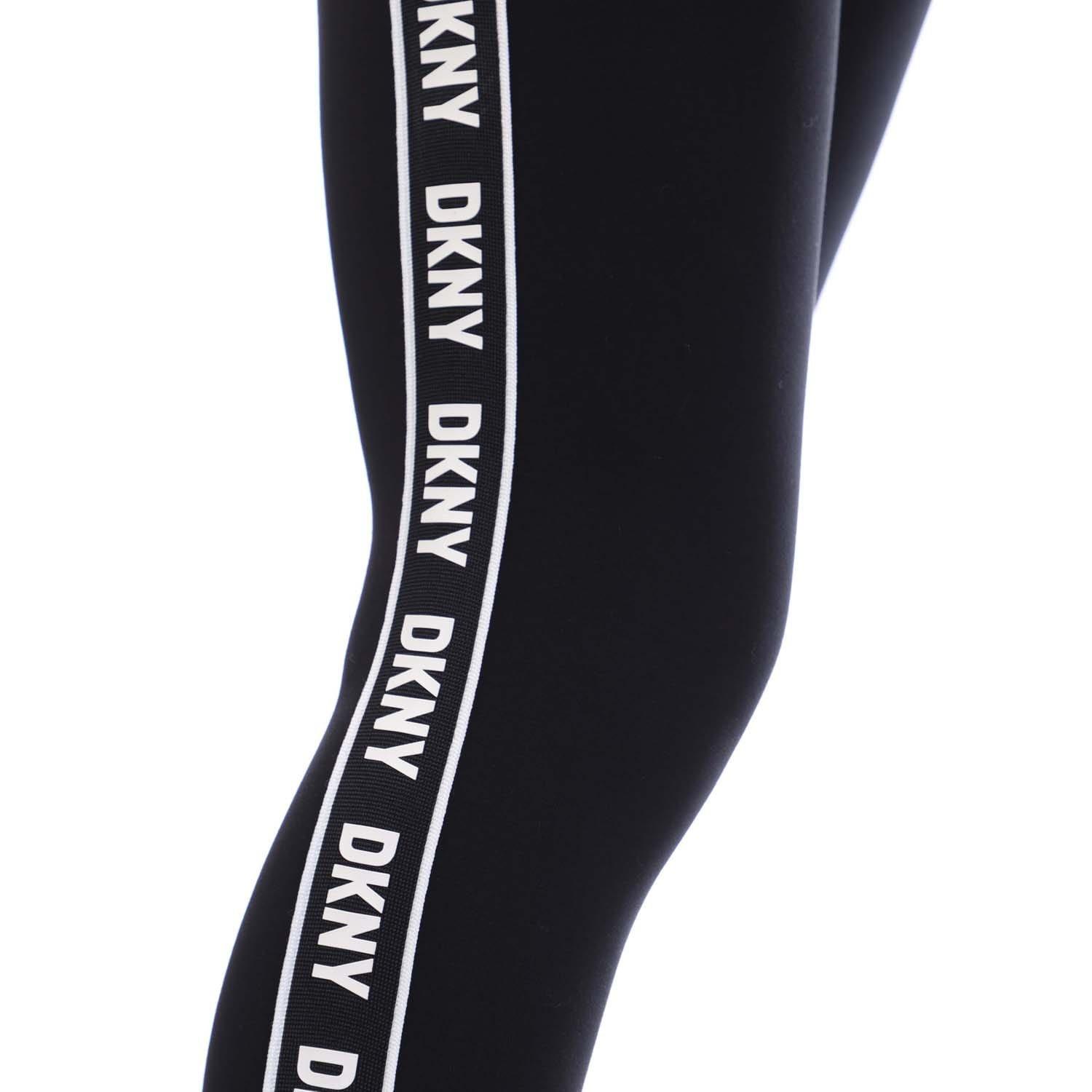 Black - DKNY - Two Tone Logo High waist Slim-Fit Legging - 4