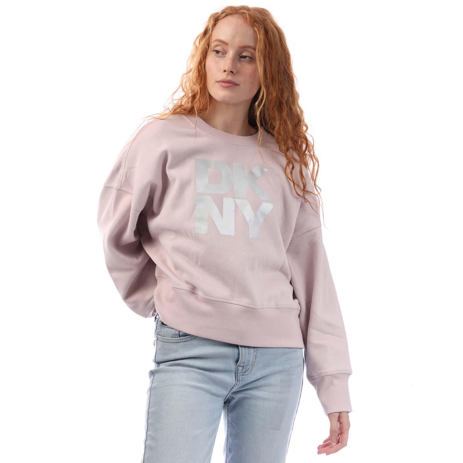 White Silver - DKNY - Foil Logo Crew Neck Sweat - 1