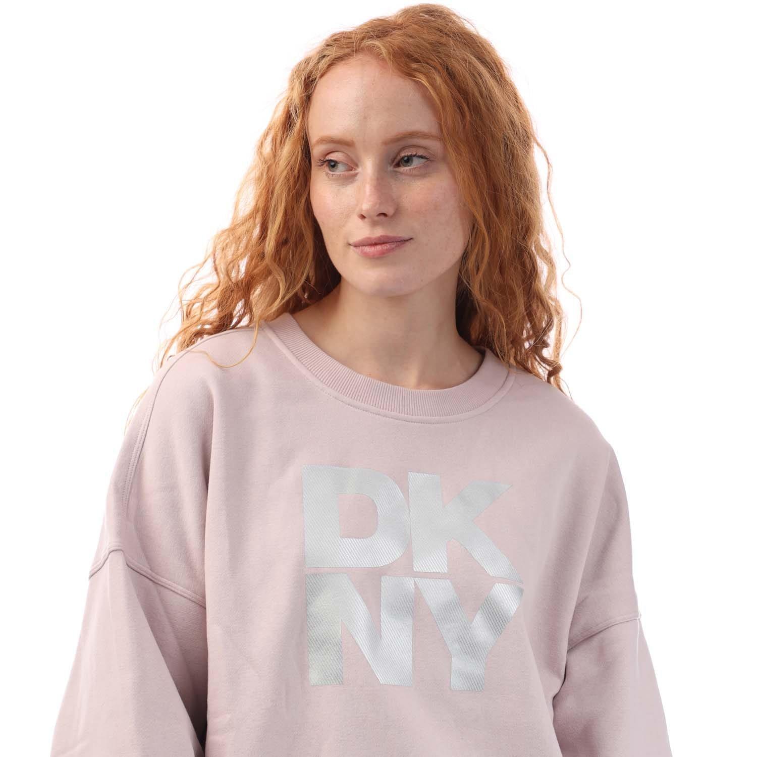 White Silver - DKNY - Foil Logo Crew Neck Sweat - 2