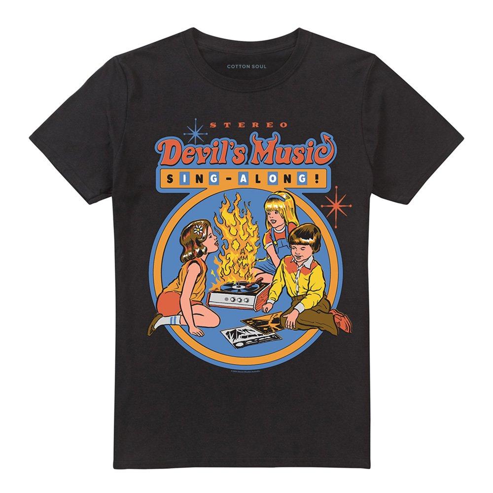 Black - Steven Rhodes - Steven Rhodes Devils Music Singalong T-Shirt Blac - 4