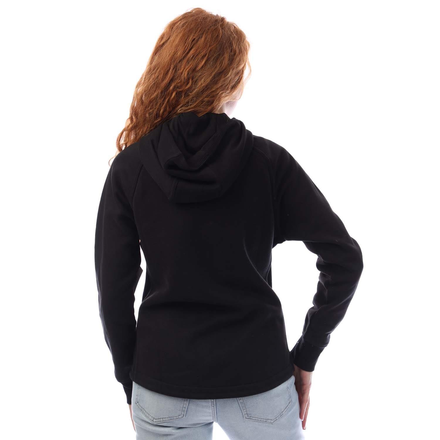 Black - DKNY - Embellished Logo Fitted Full Zip Hooded - 3