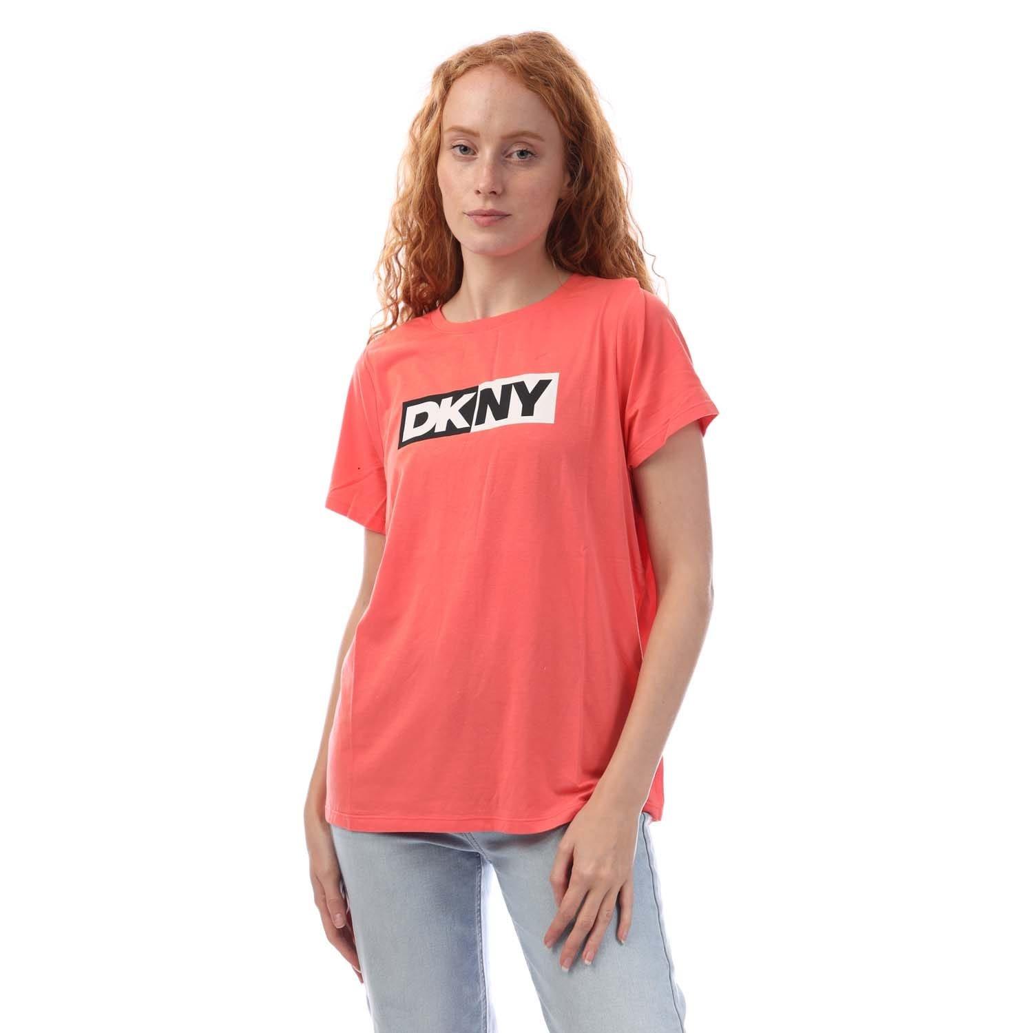 DKNY Two Tone Logo Crew Neck T-Shirt