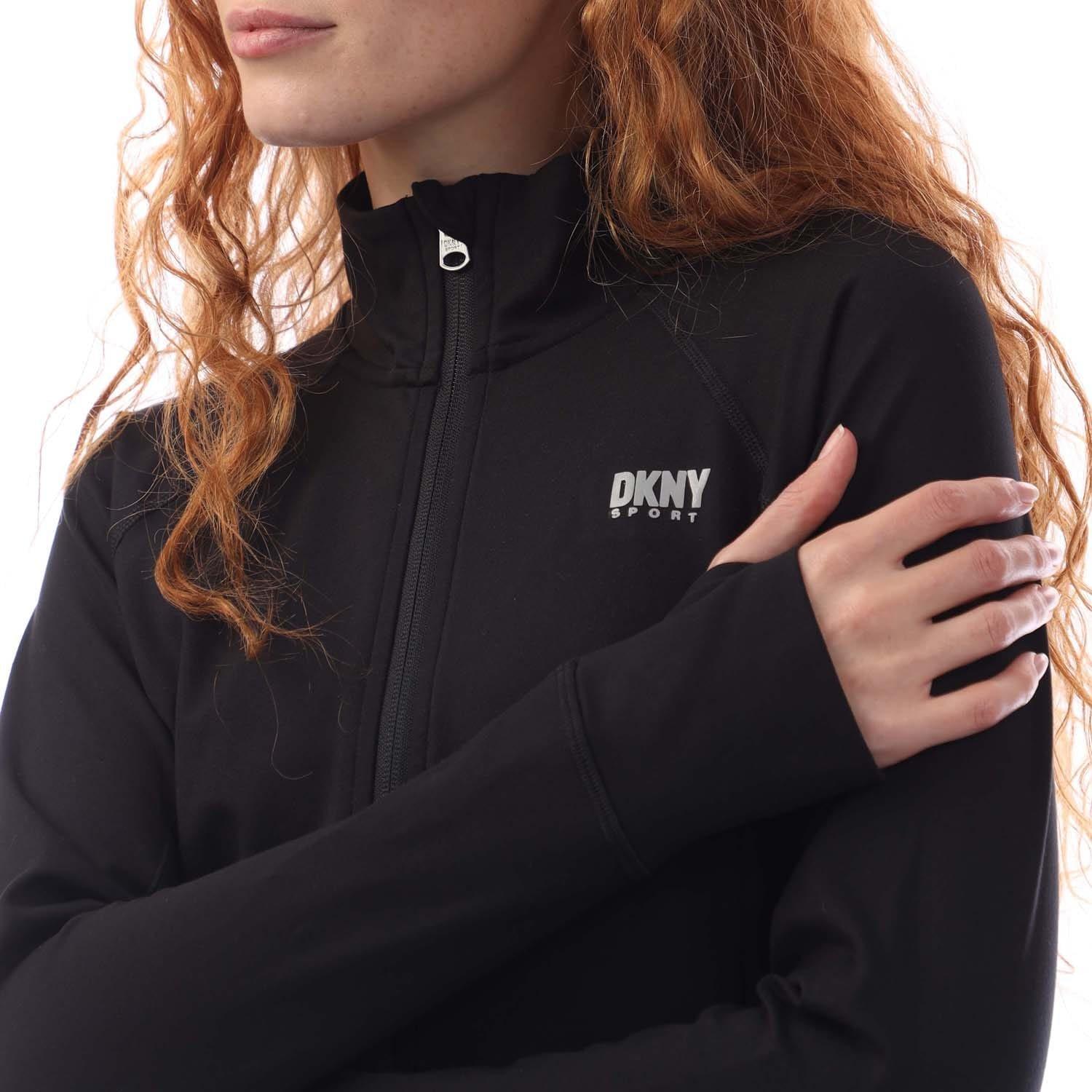 Black - DKNY - Balance Compression Full Zip Sweat Jacket - 2