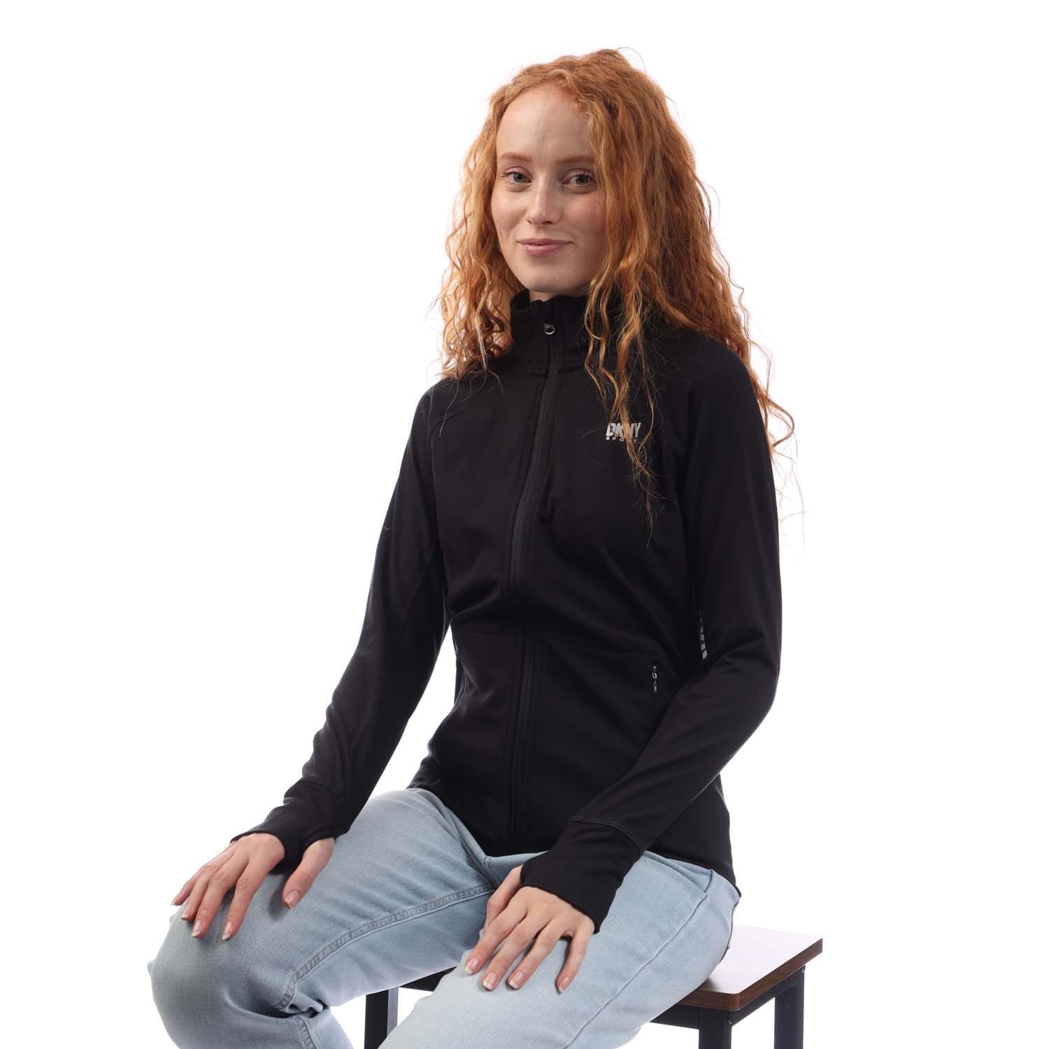 Black - DKNY - Balance Compression Full Zip Sweat Jacket - 4