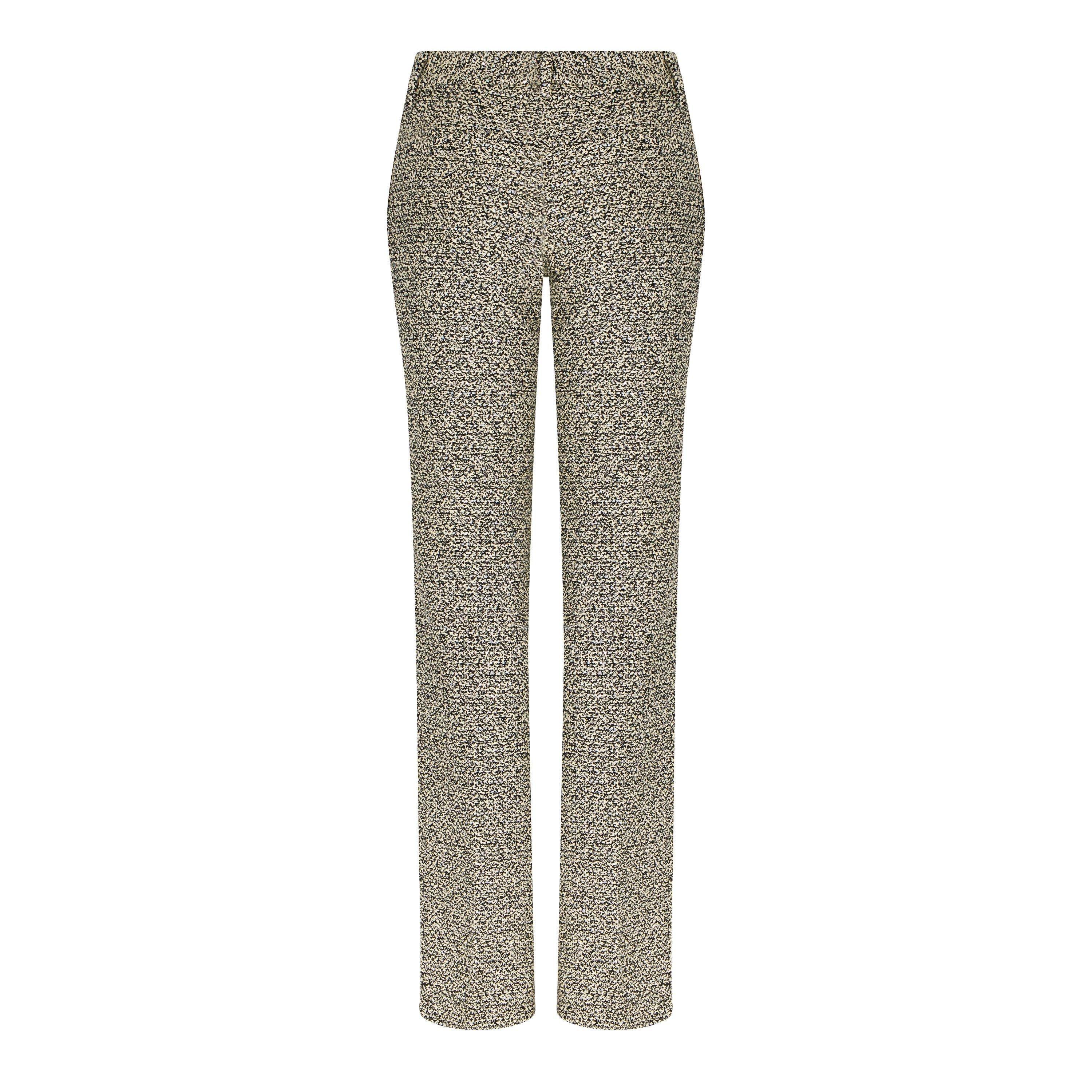Yellow/Black - Alessandra Rich - Women's Sequin Tweed Tailored Trousers - 5