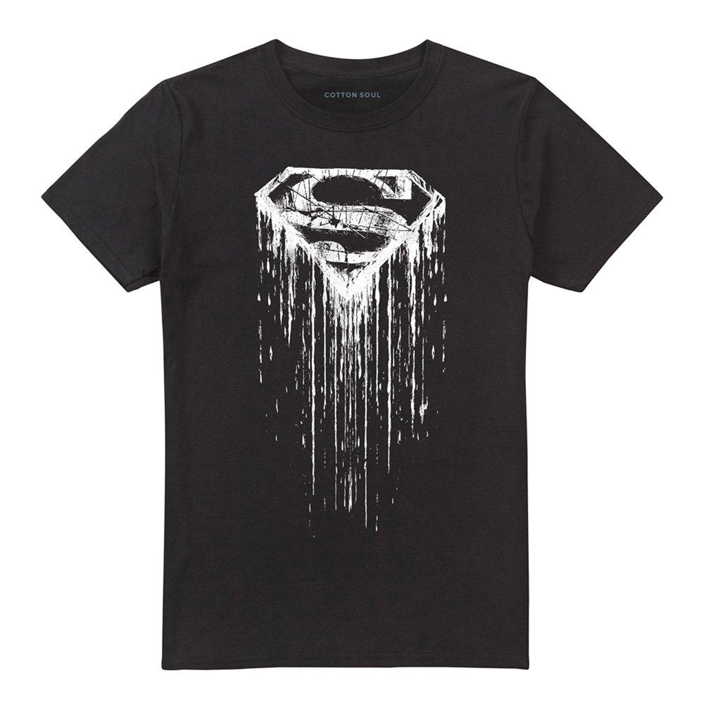 Black - Superman - Superman Paint Cotton Mens T-Shirt Black - 4