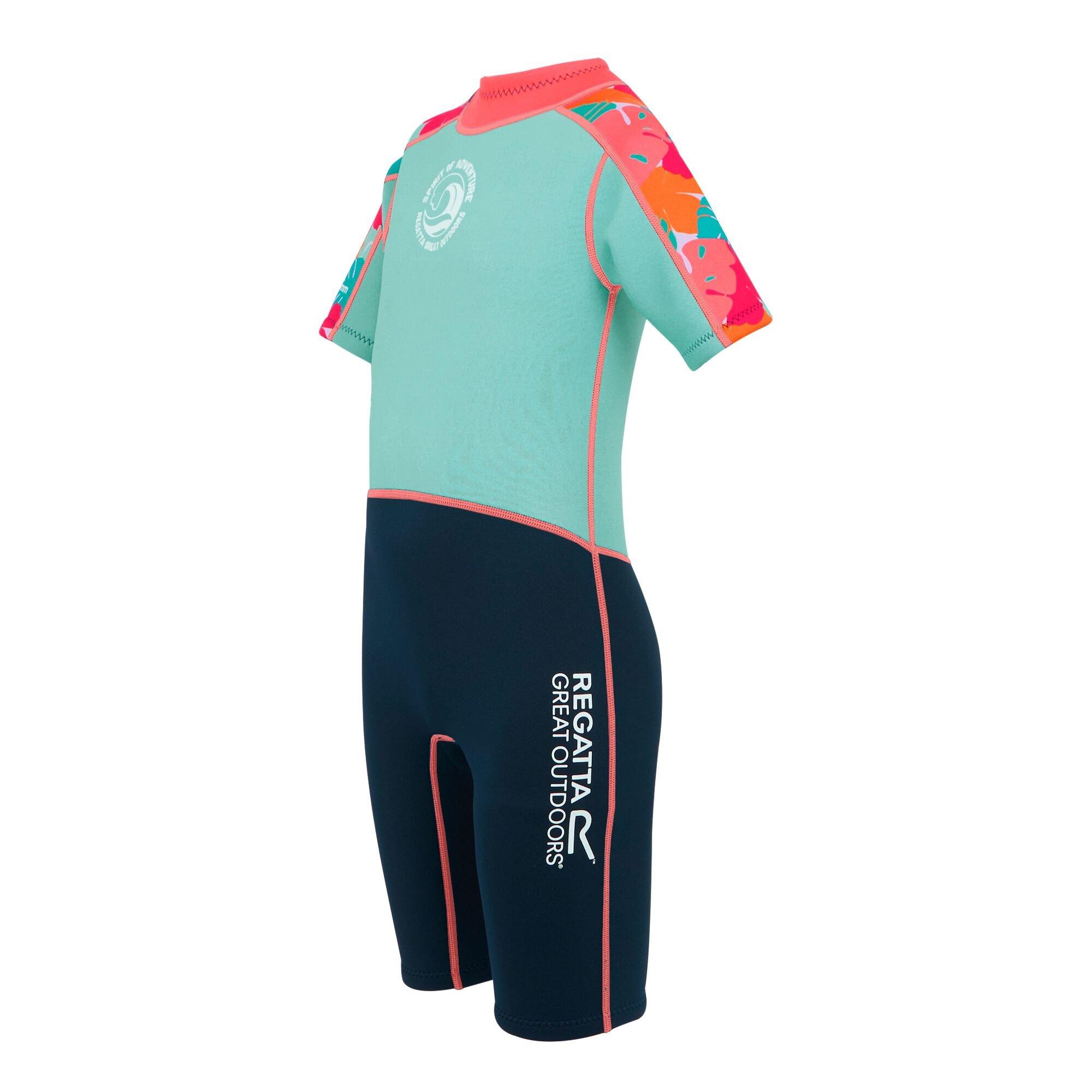 Tropical Leaf/A - Regatta - Kids' Wetsuit Shorties - 8