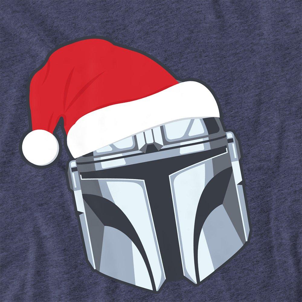 Navy - The Mandalorian - The Mandalorian Mando Christmas Santa Hat T-Shirt - 2