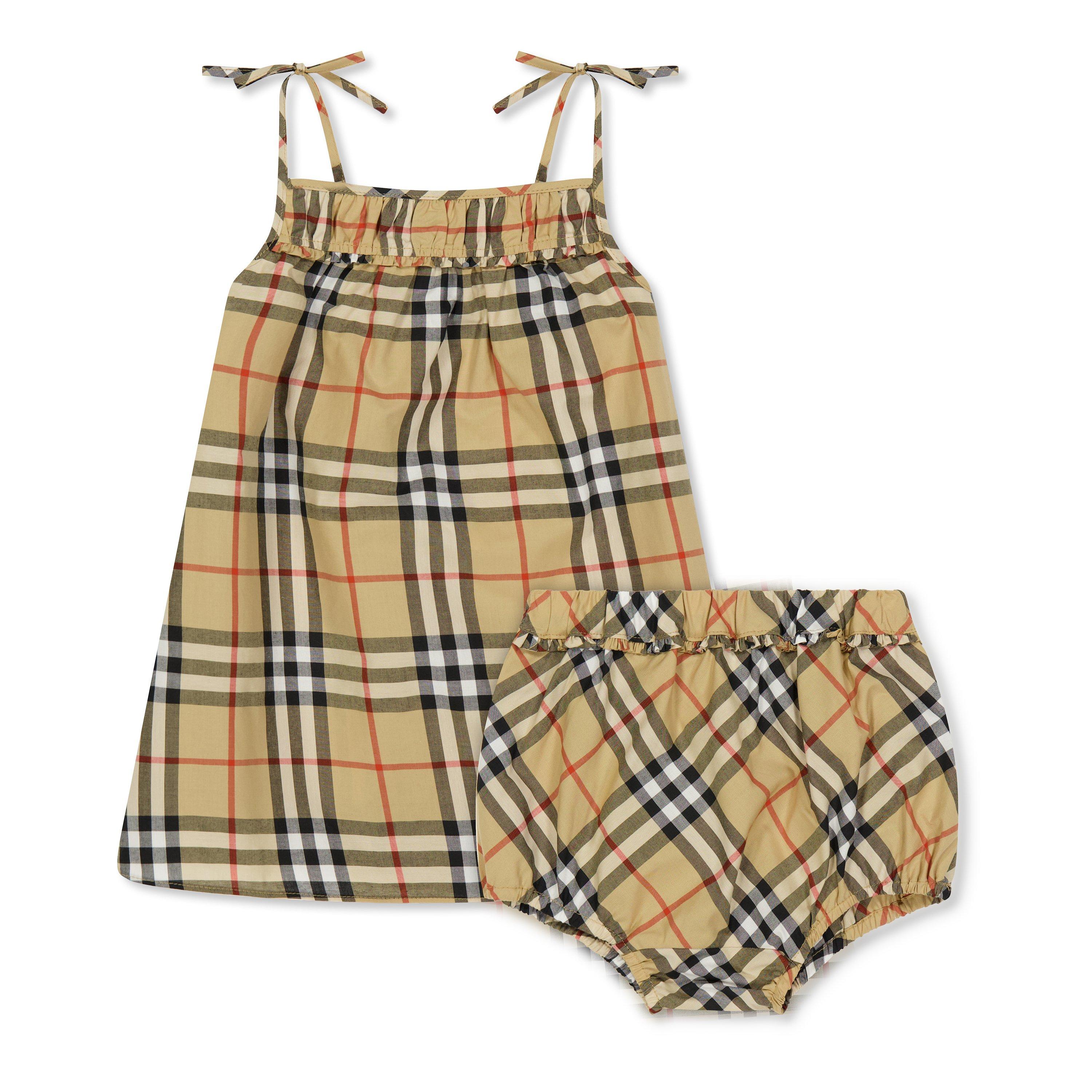 Sand Chk B9368 - Burberry - Kids' Burb Betty Check Shirt Dress - 1