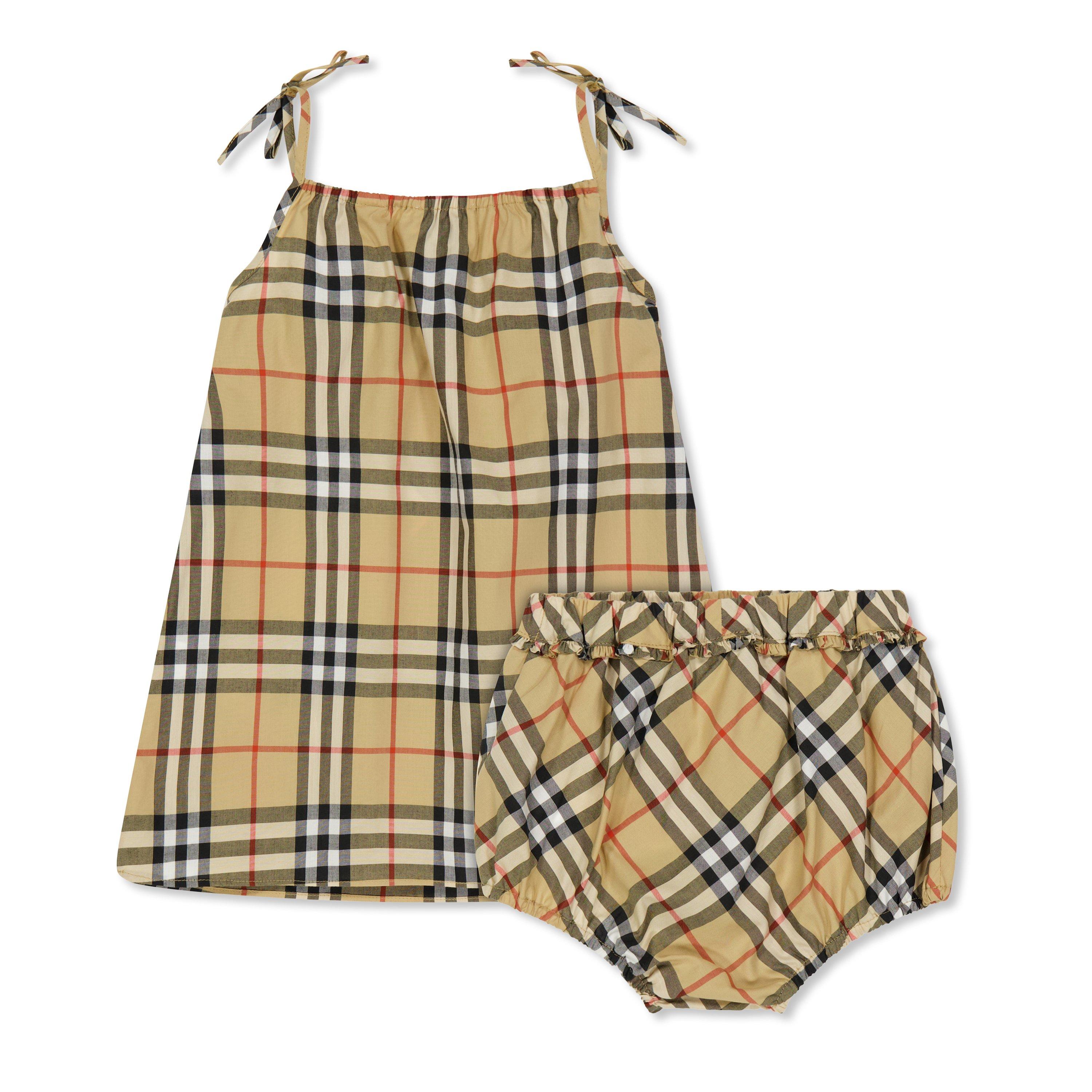 Sand Chk B9368 - Burberry - Kids' Burb Betty Check Shirt Dress - 2